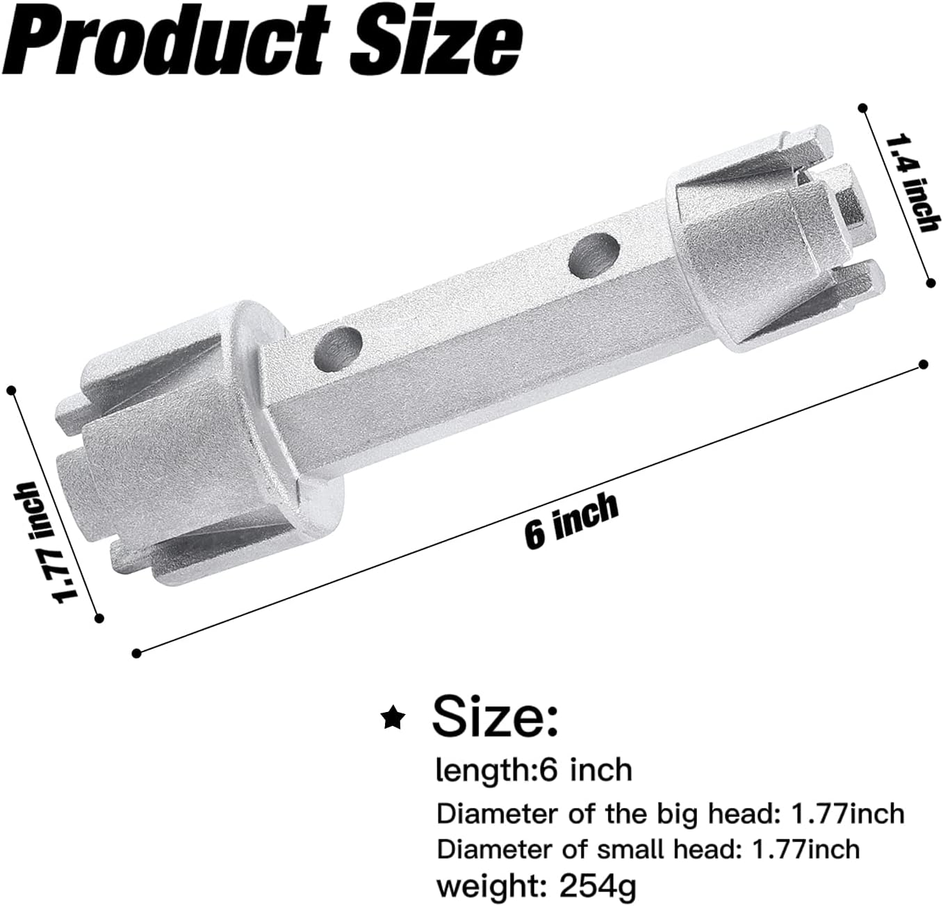 WMAZtool Dual-Ended Drain Wrench for Bath Shower and Closet Spuds