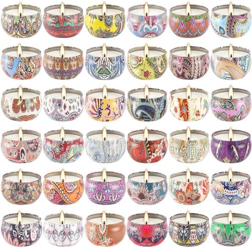 Set of 36 Scented Soy Candles for Gifts