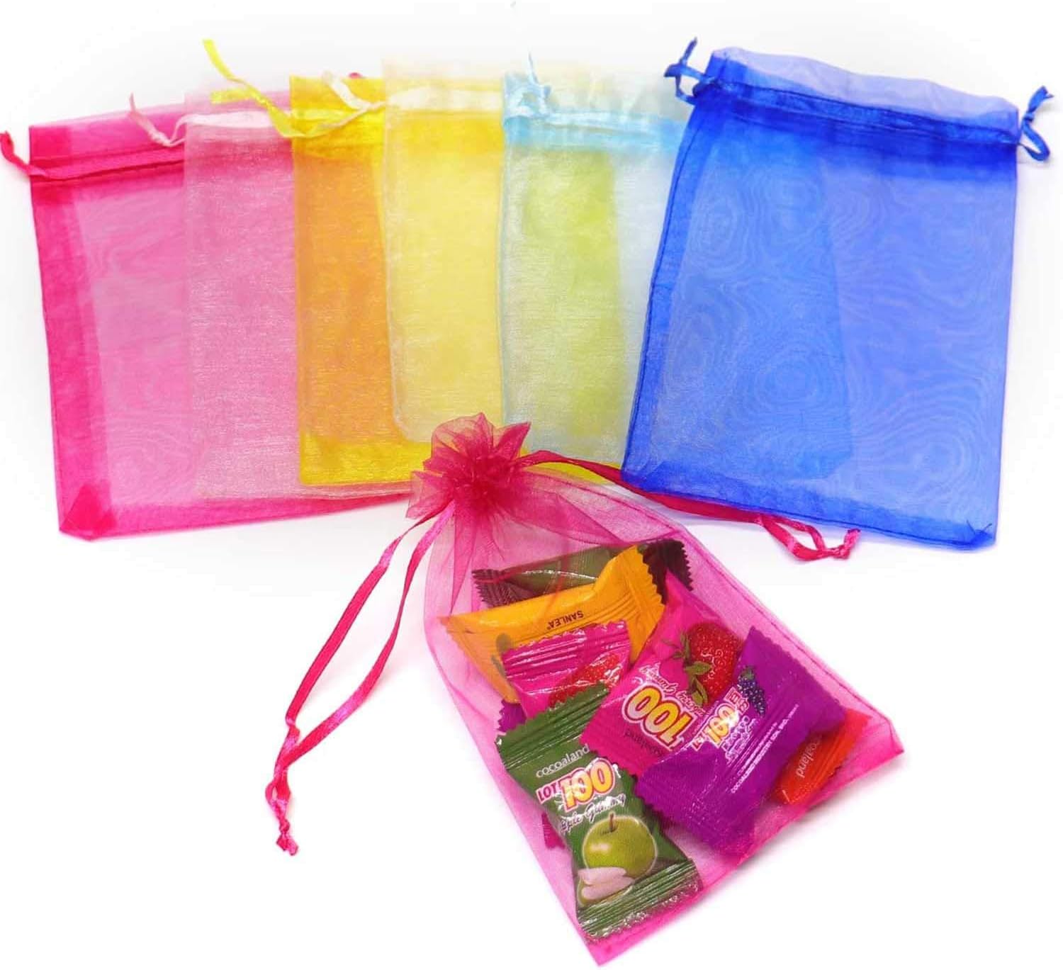 100pc 4x6 Inch Mixed Color Gift Wrap Bags