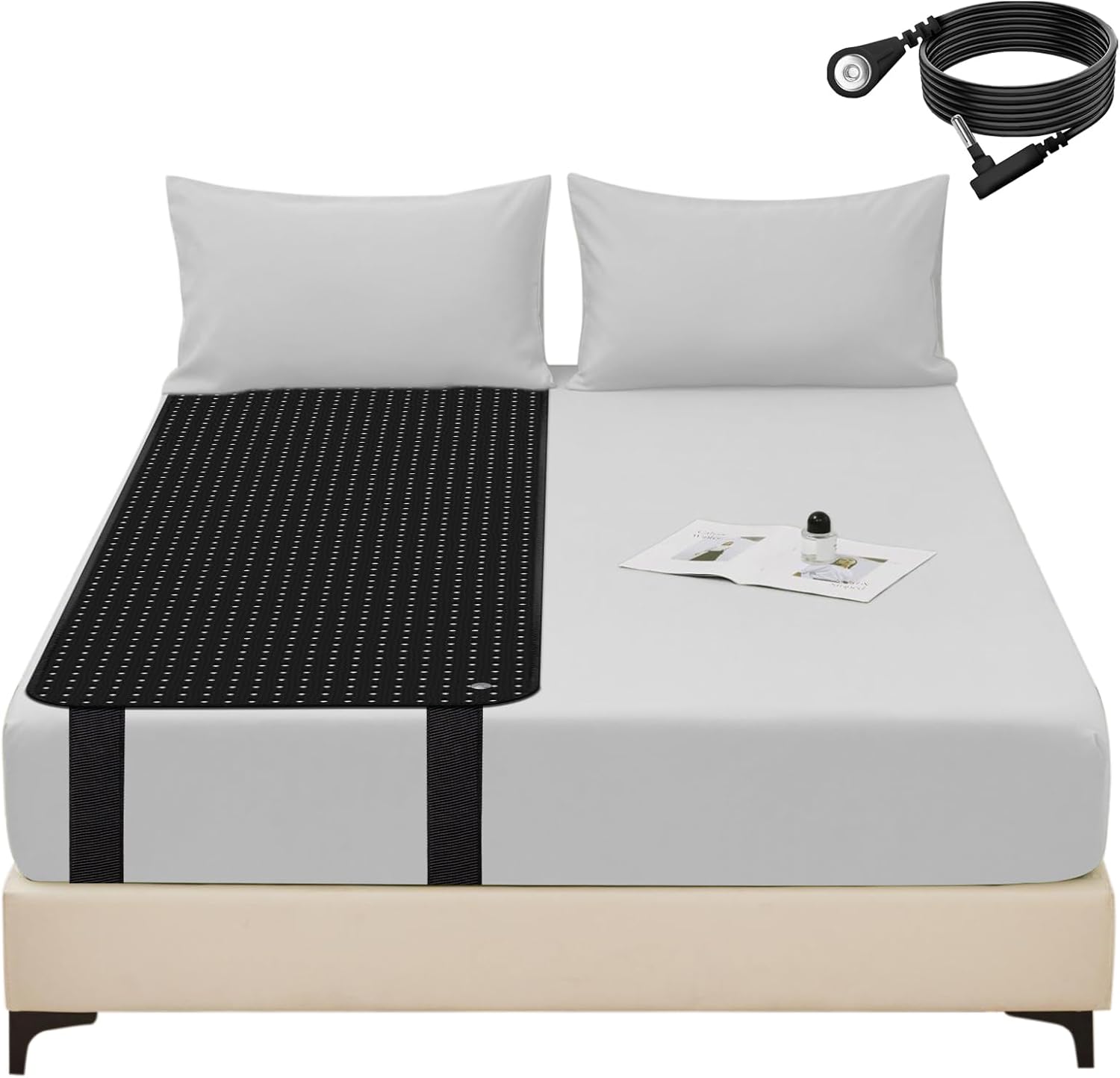 LOSUVERO Grounding Mat for Bed - Breathable Carbon Leatherette