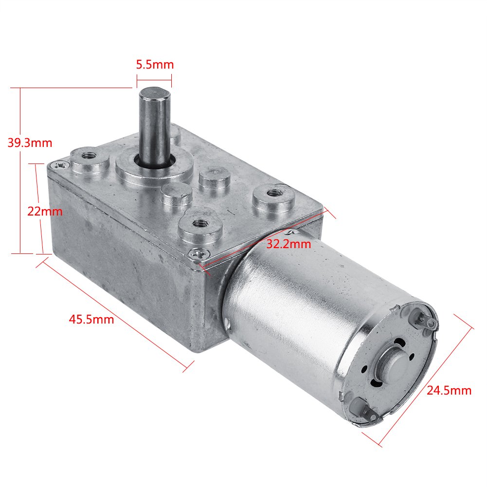 Yosoo Reversible 12V Worm Gear Motor 40RPM with Self Locking