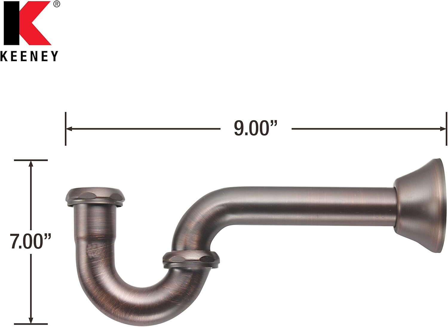 KEENEY K100VB Brass P-Trap with Deep Flange
