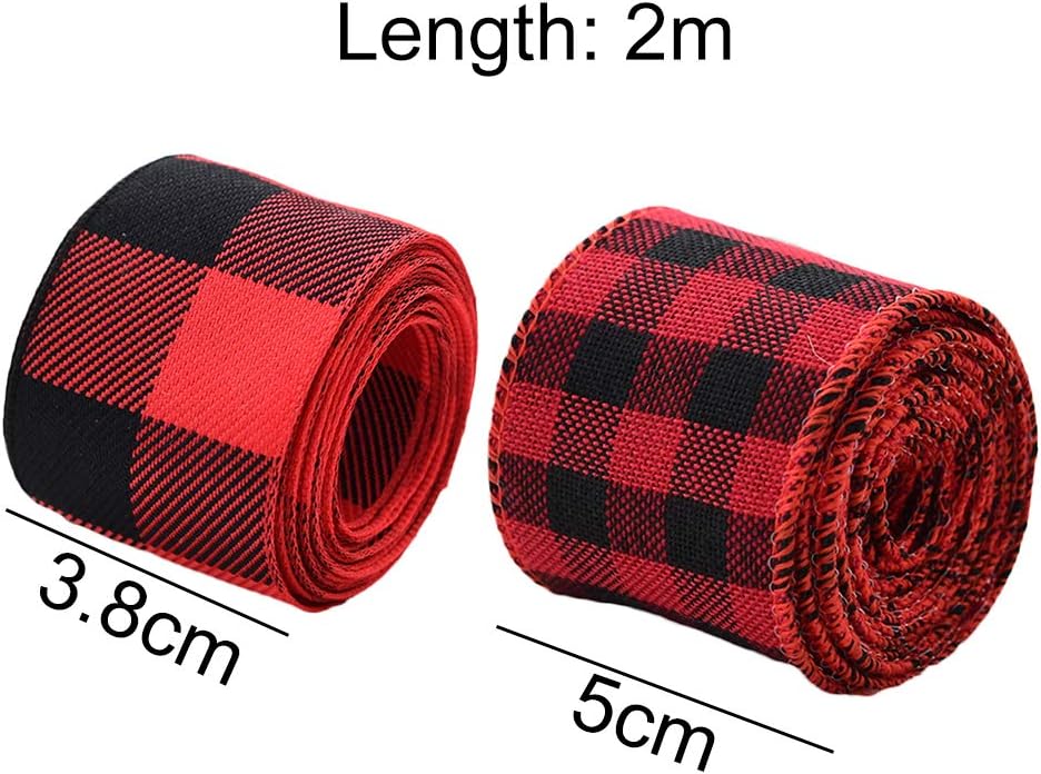 Newrys Christmas Twine Gift Wrap Ribbon 200cm 38cm Plaid Burlap DIY Craft