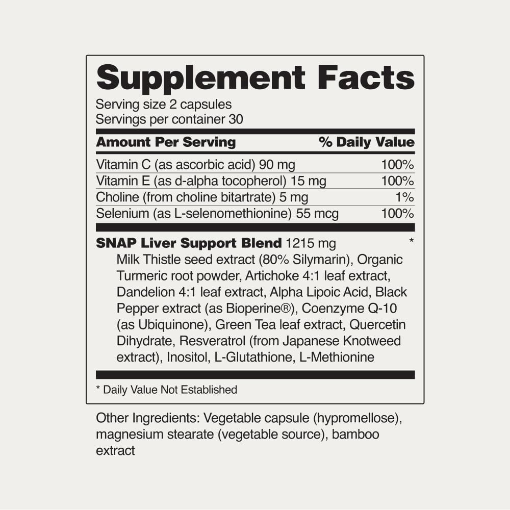 Snap Supplements Liver Detox Support 60 Capsules