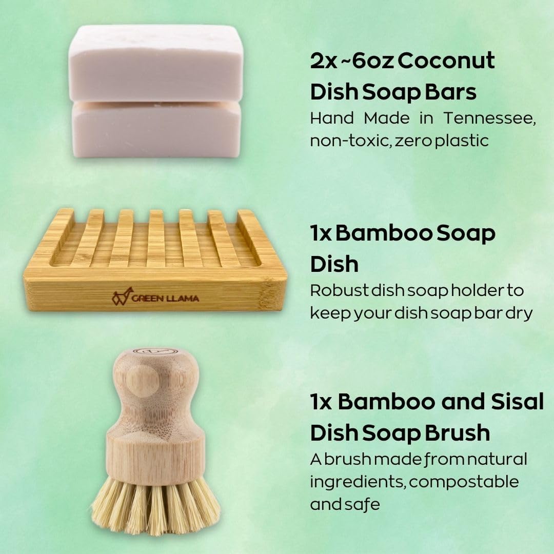 Green Llama Eco-Friendly Dish Soap Set