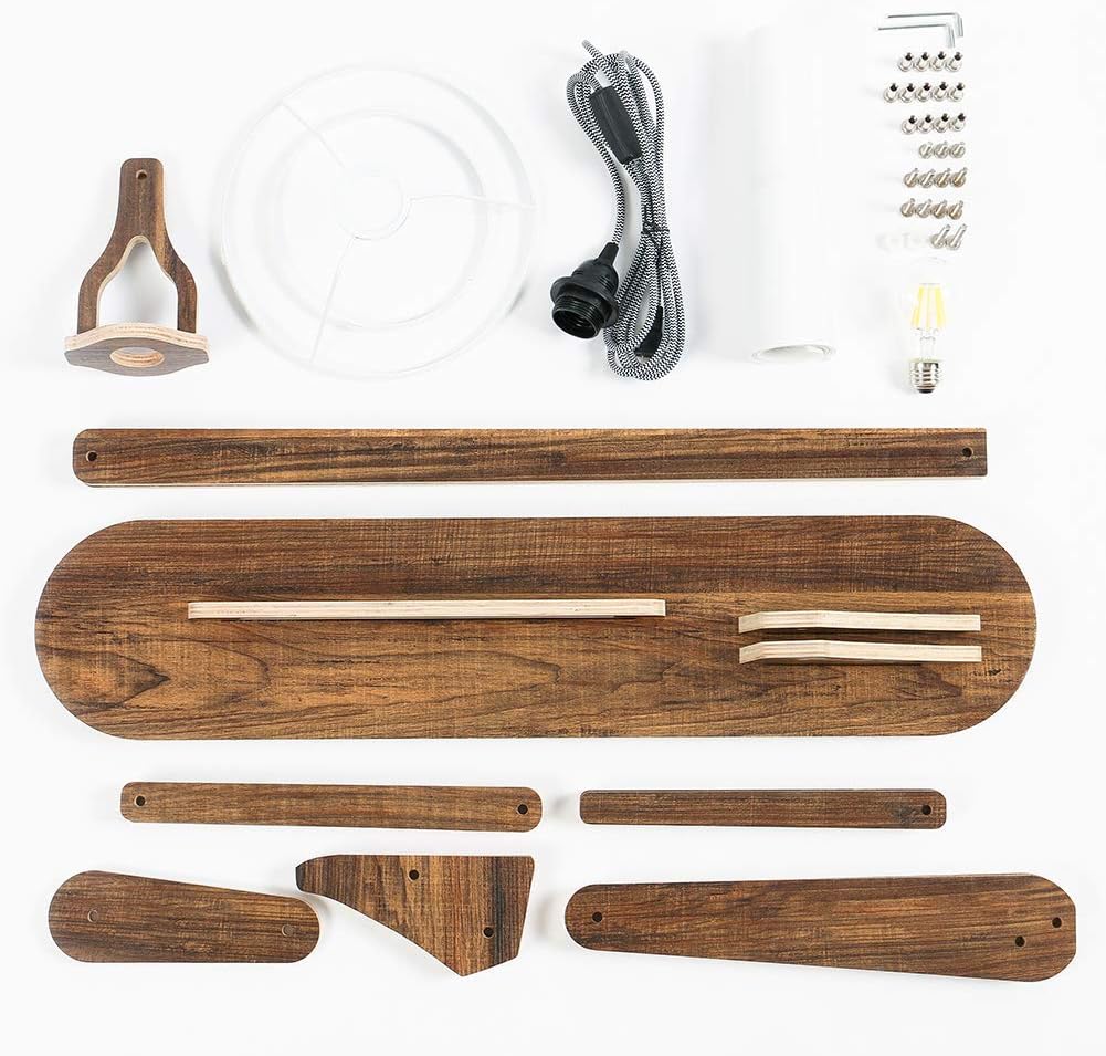 HROOME Cool Teak Floor Lamp with LED Bulb 1