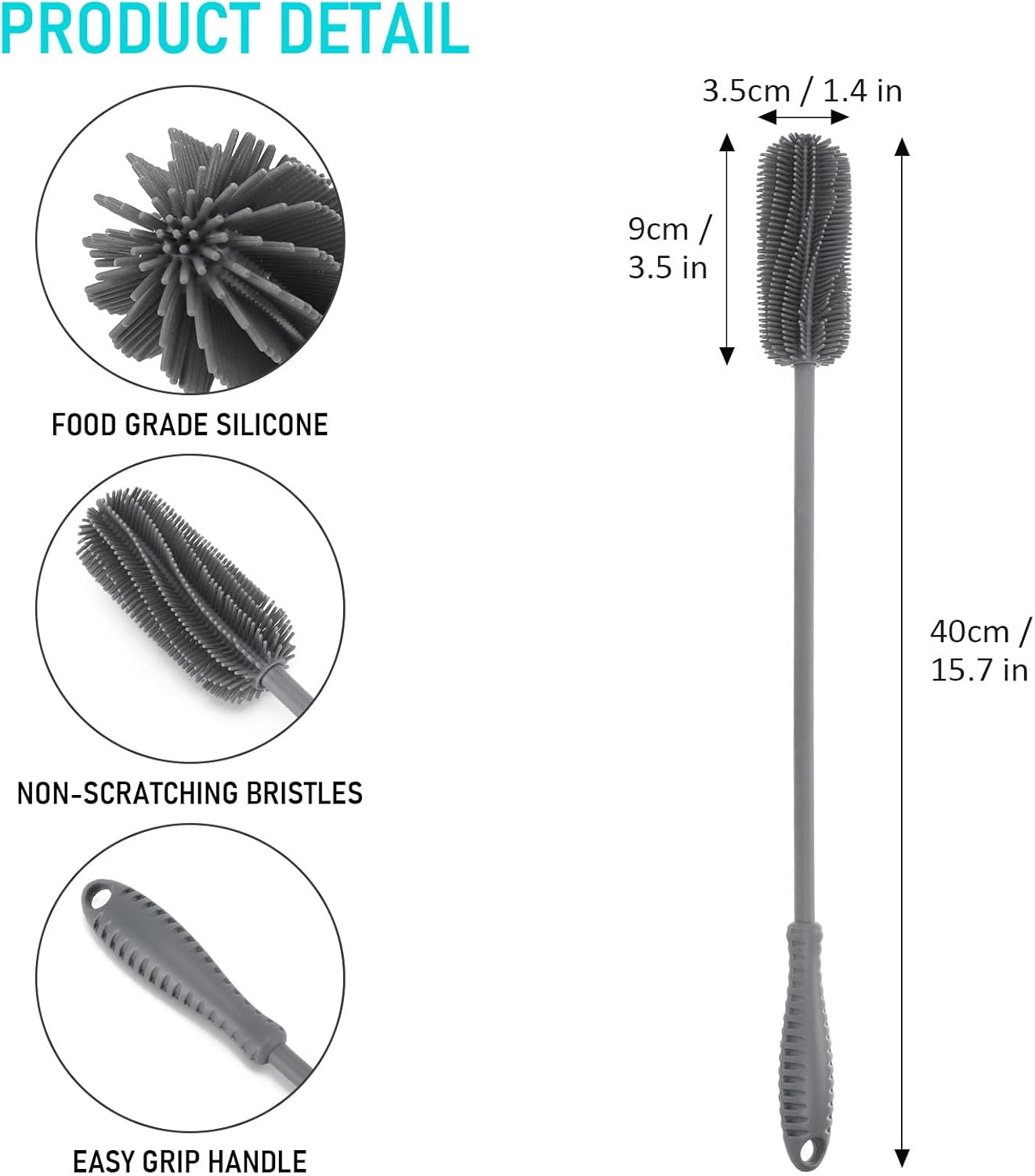 157 Silicone Bottle Brush for Stanley Vase Glassware and Narrow Neck Containers