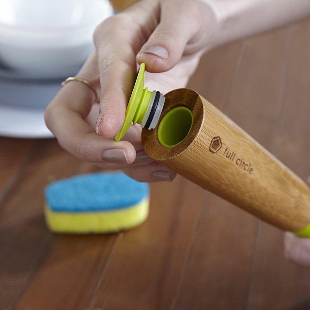 Full Circle Suds Up Soap Dispensing Dish Brush with Bamboo Handle