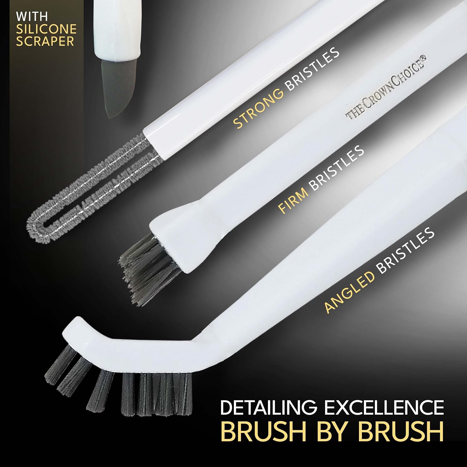 The Crown Choice Small Cleaning Brush Set 3pcs