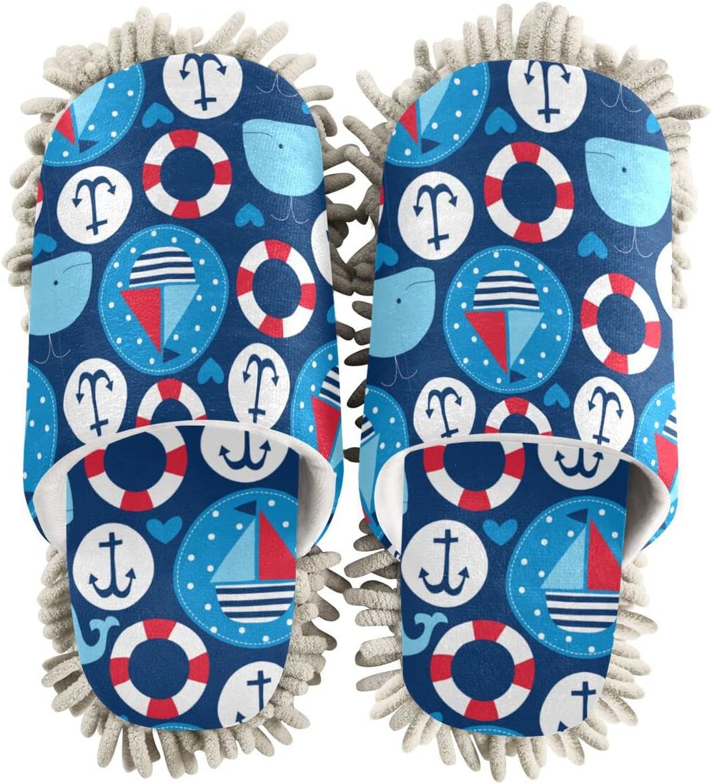 DOMIKING Mop House Slippers for Floor Cleaning