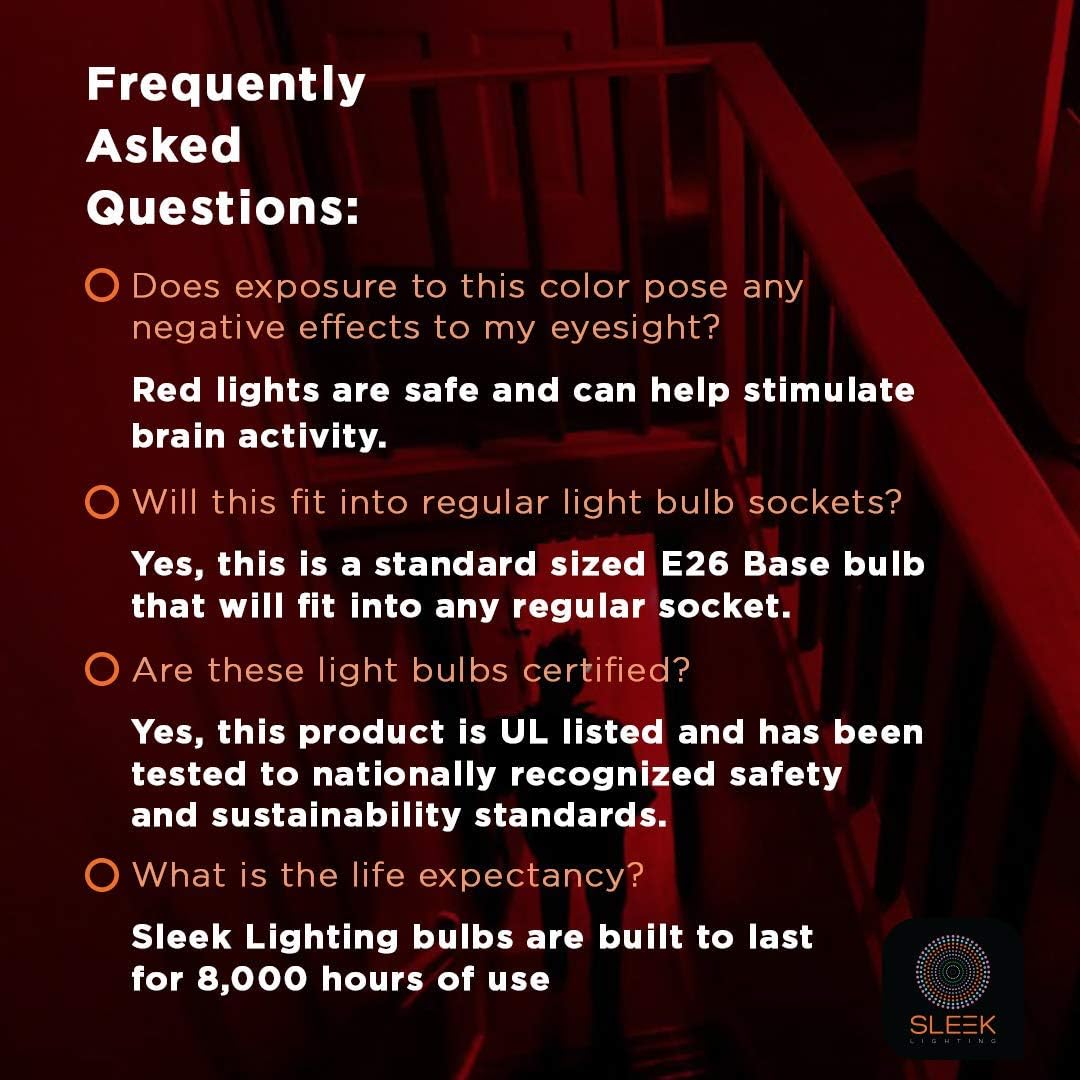 SLEEKLIGHTING 23W T2 Red Spiral CFL Bulb 4 Pack UL Approved