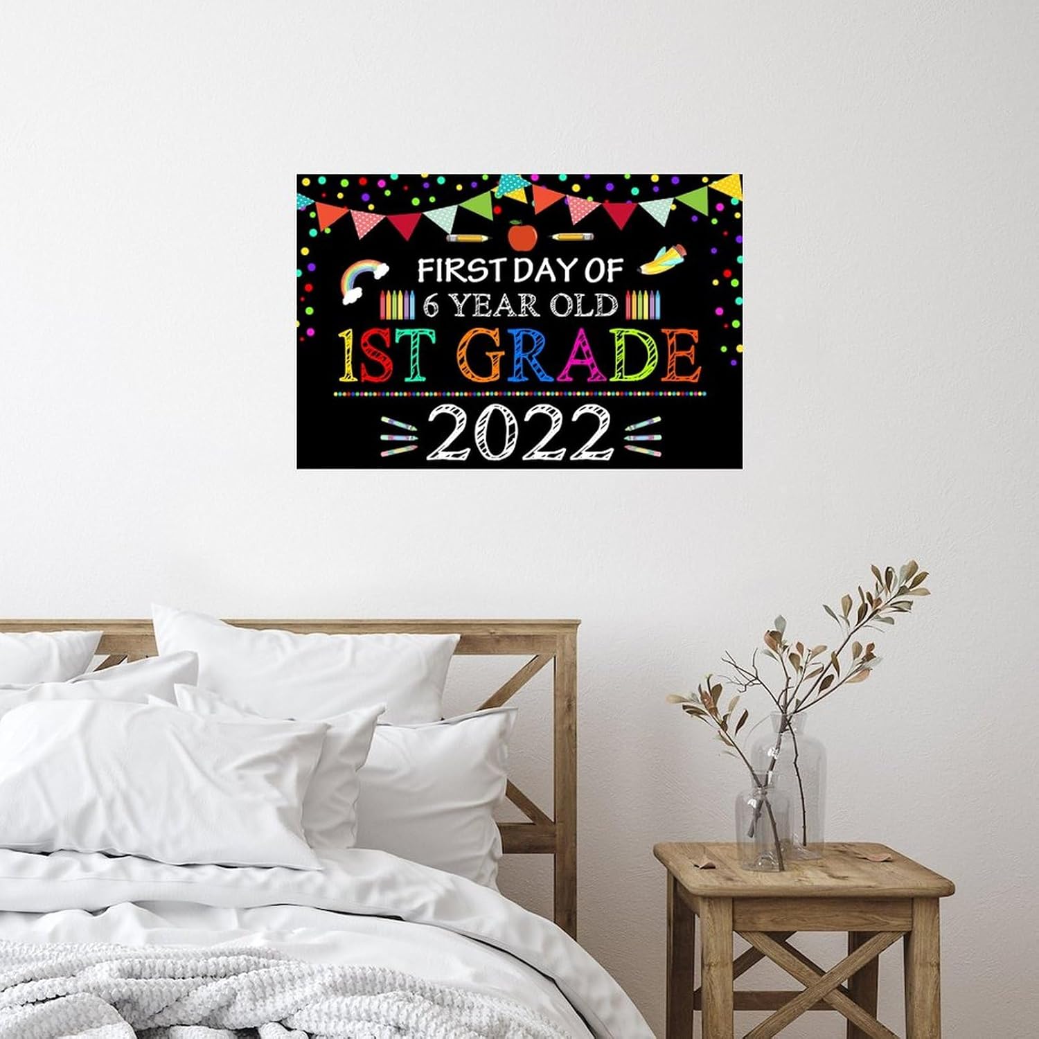 First Day School Wall Decal Peel and Stick 22in