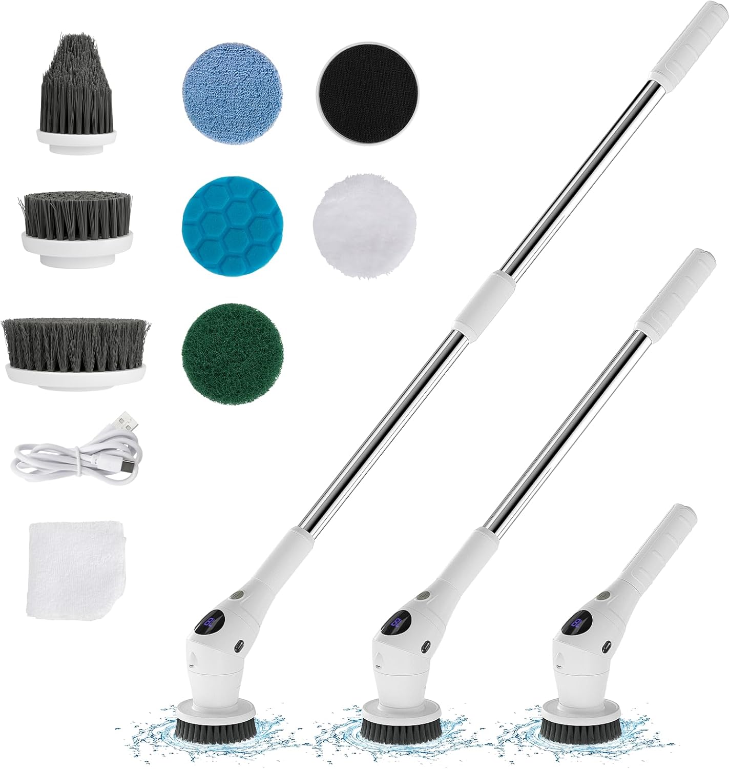 Untovei Cordless Electric Spin Scrubber with 7 Heads