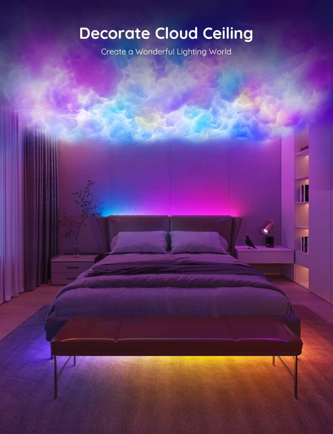 Govee 100ft RGBIC LED Strip Lights with Alexa and Google Assistant Control