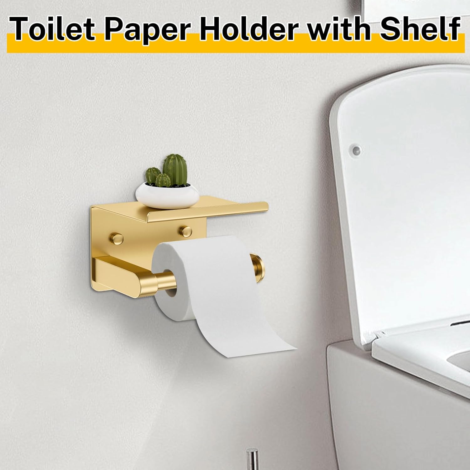 Woekme Brushed Gold Bathroom Hardware Set 5 Pieces
