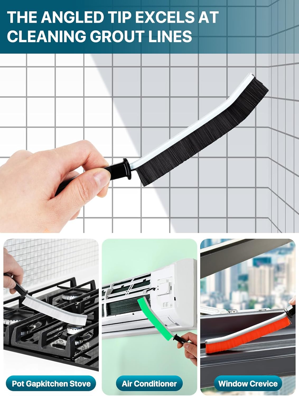 KOSPRIE 6Pcs Hard Bristle Crevice Cleaning Brushes