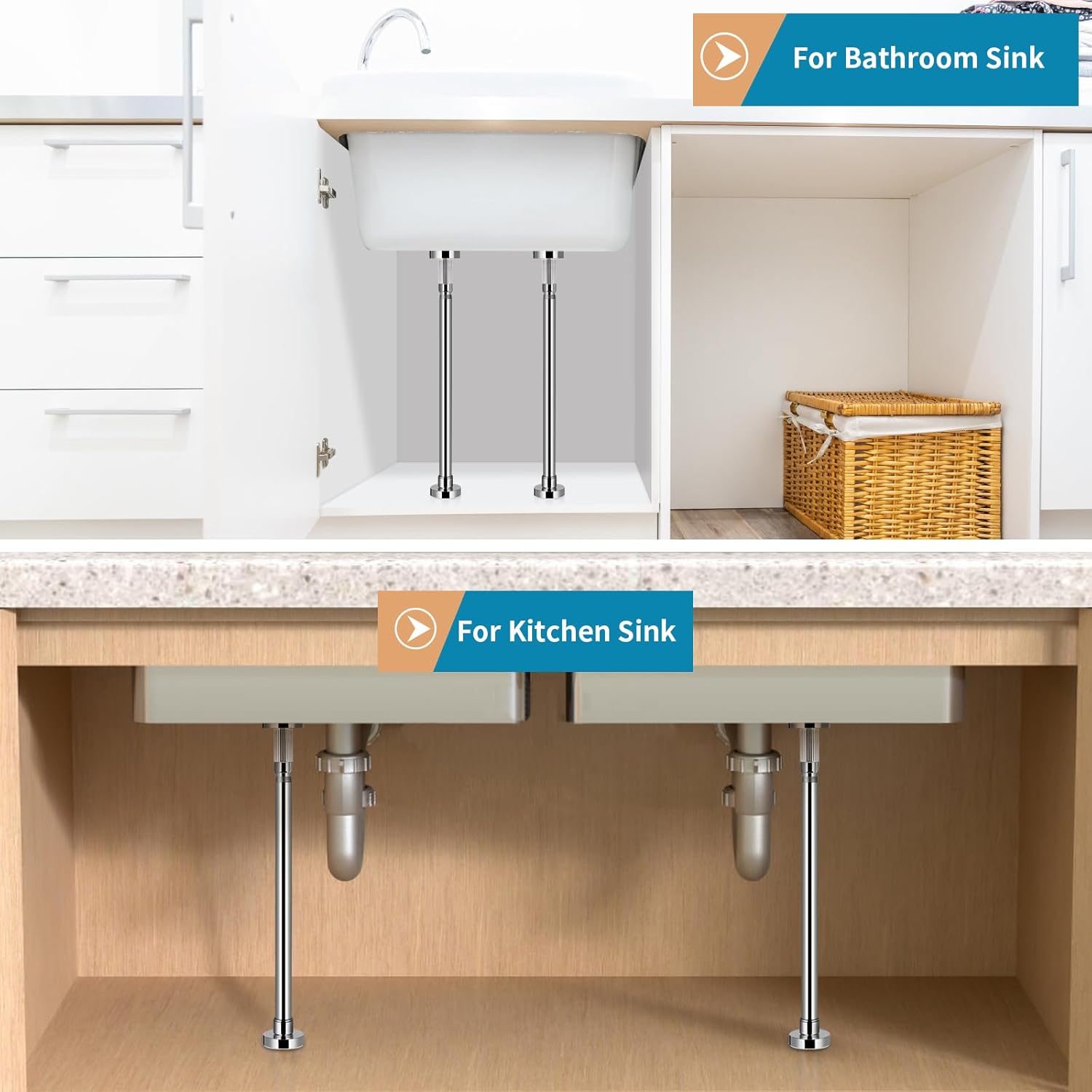 Sanbege 2 Pcs Adjustable Undermount Sink Brackets 1
