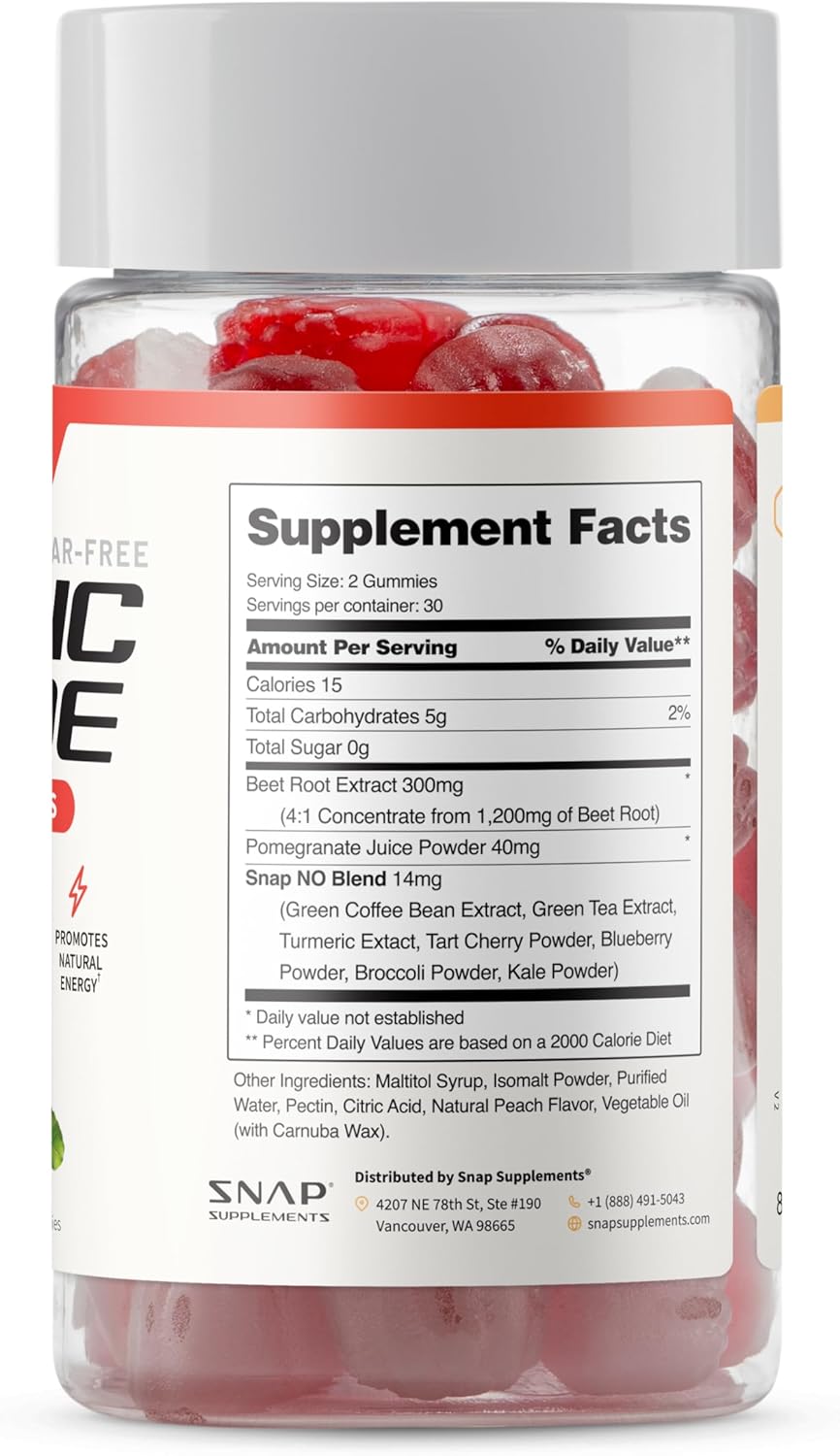 Snap Supplements Beet Root Gummies - 60 Sugar Free