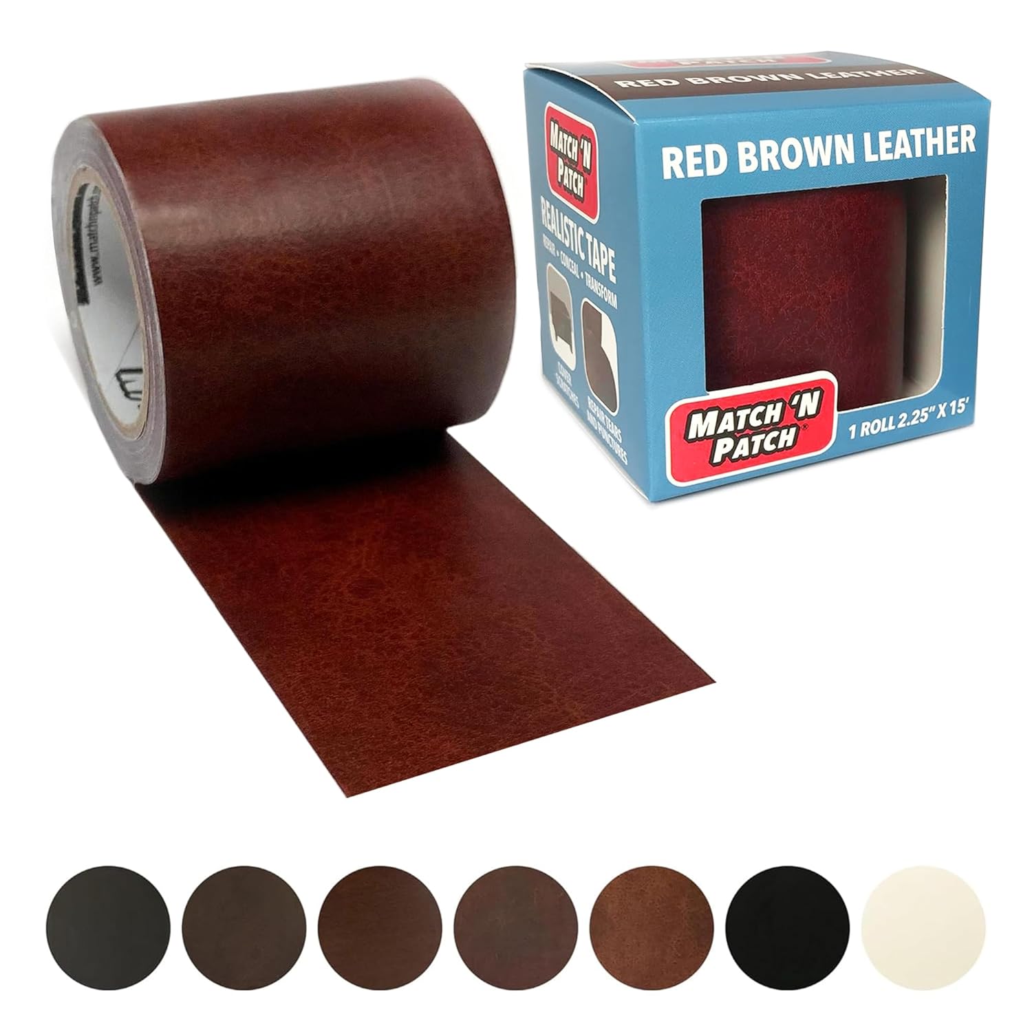 MATCH N PATCH Leather Repair Tape 225x15ft Red Brown