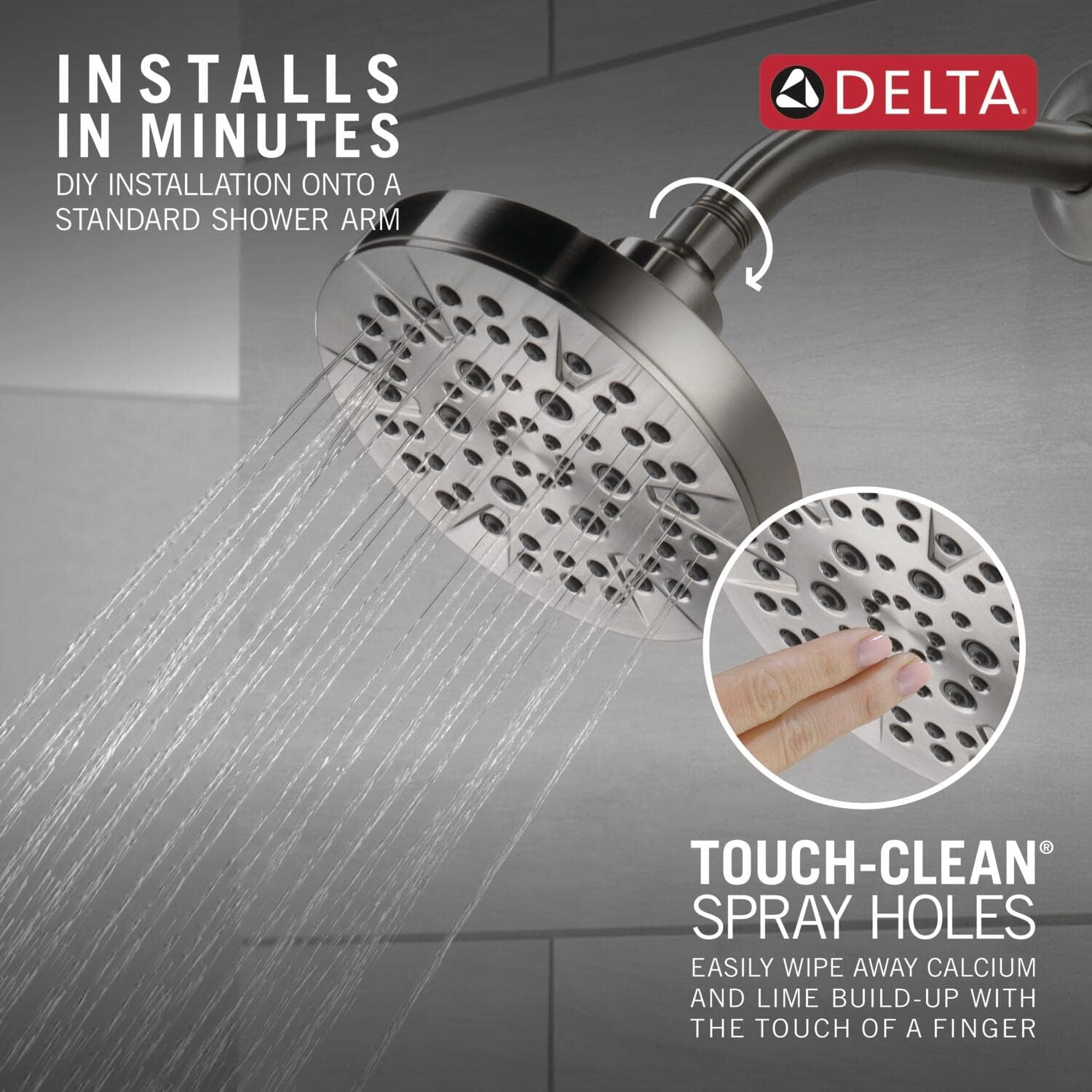 Delta 5-Spray Chrome Shower Head with Pause Feature