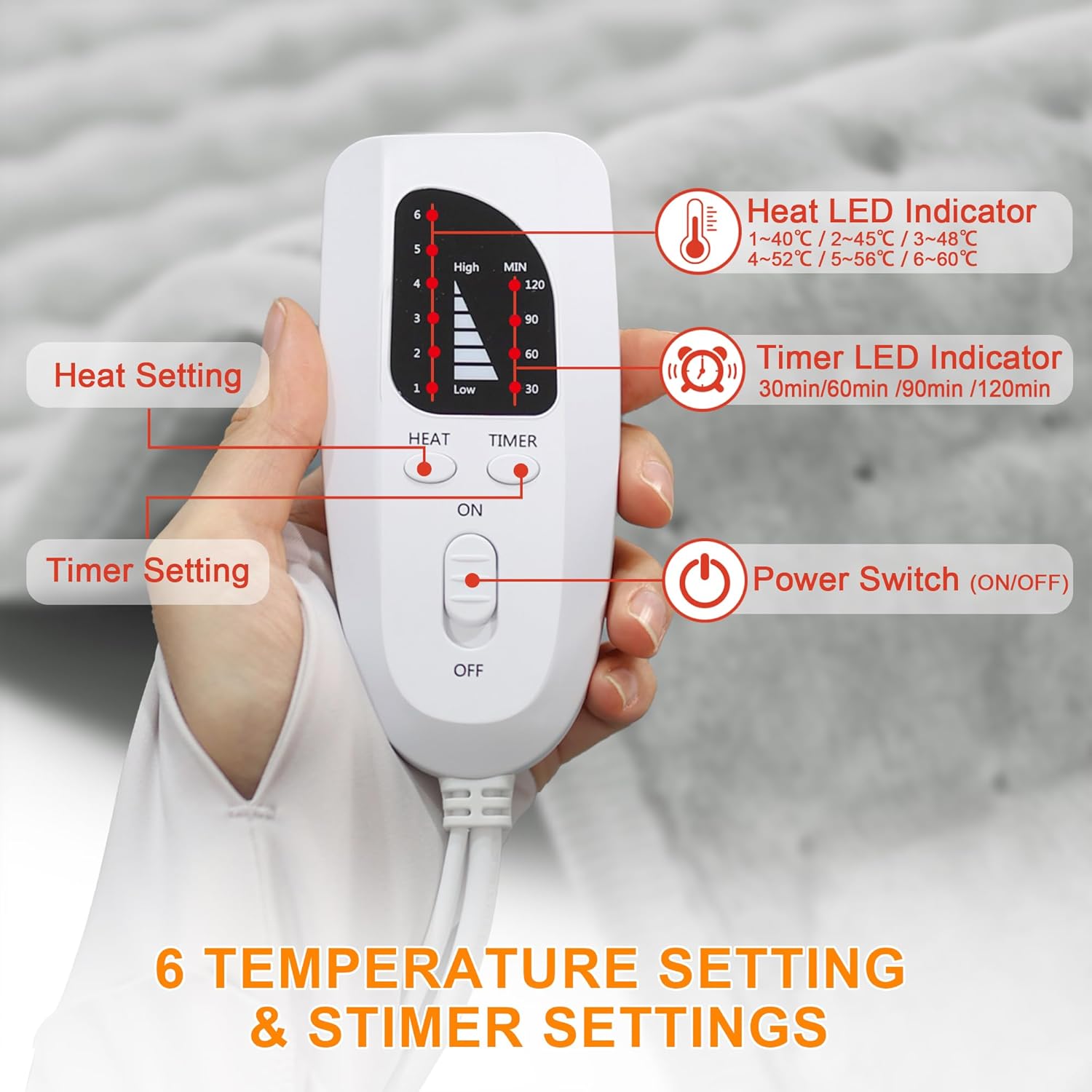 Deepsoon Heating Pad with 6 Temperature Settings