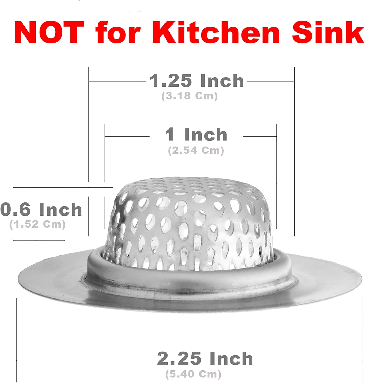 2 Pack Stainless Steel Sink Strainer Hair Catcher