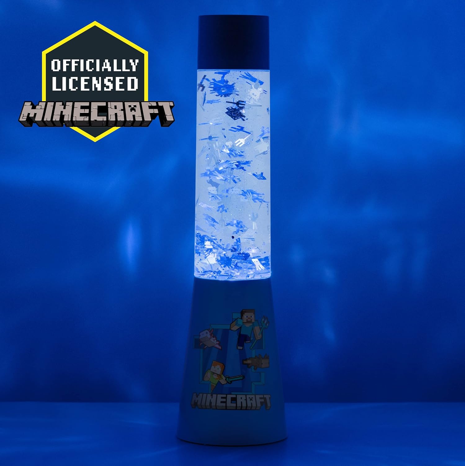 Paladone Minecraft Glitter Flow Lamp for Kids and Tweens