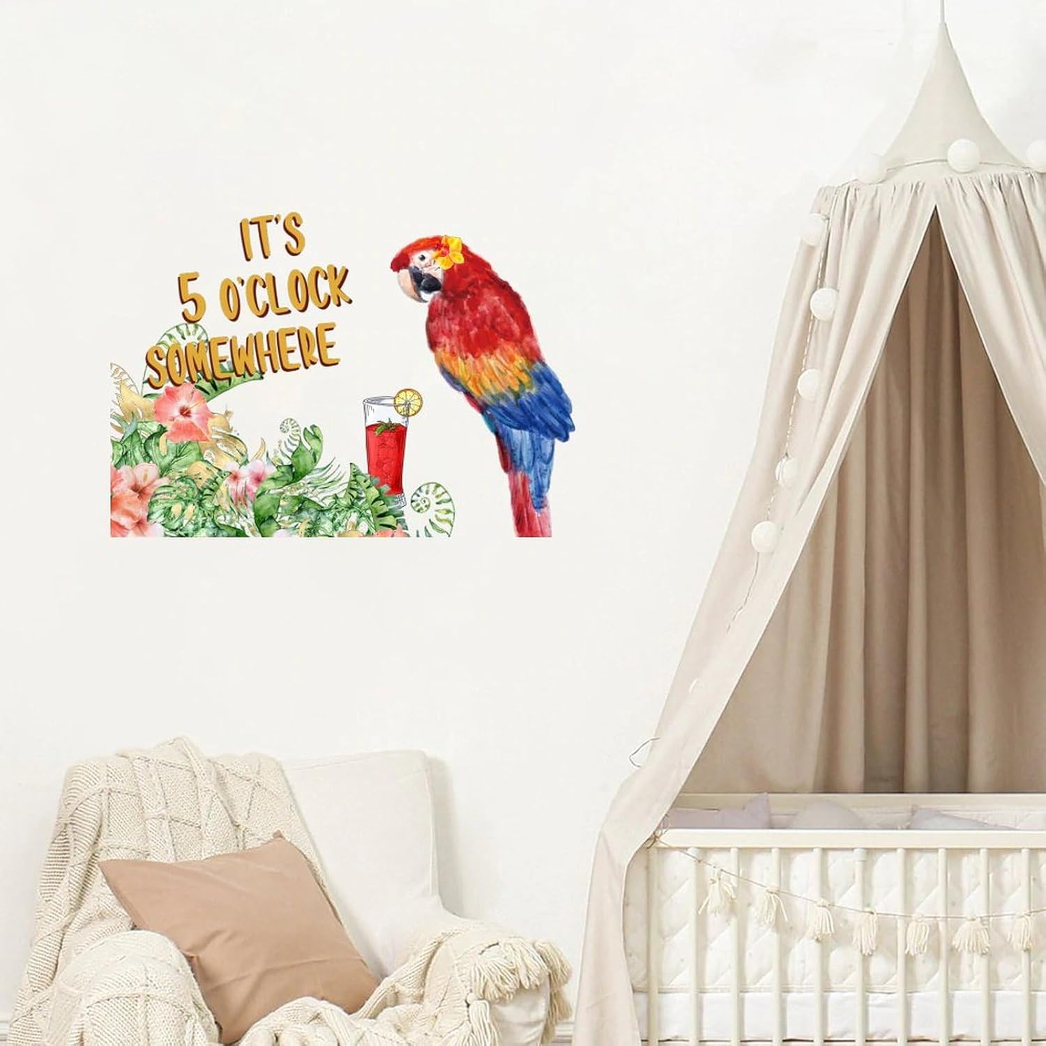 Its Five Oclock Somewhere Wall Decal - Removable Vinyl Art for Home
