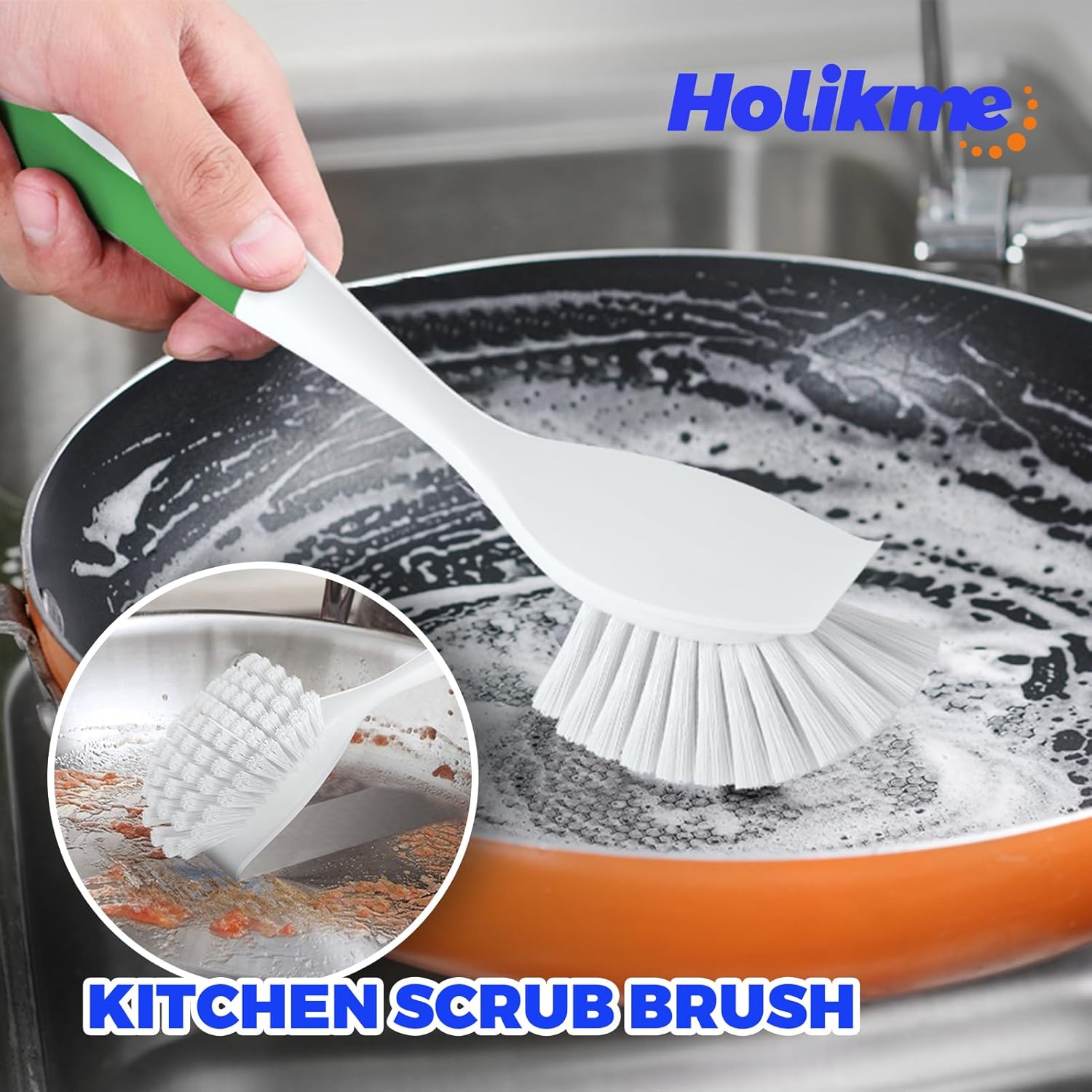 Holikme 5Pack Kitchen Cleaning Brush Set Green