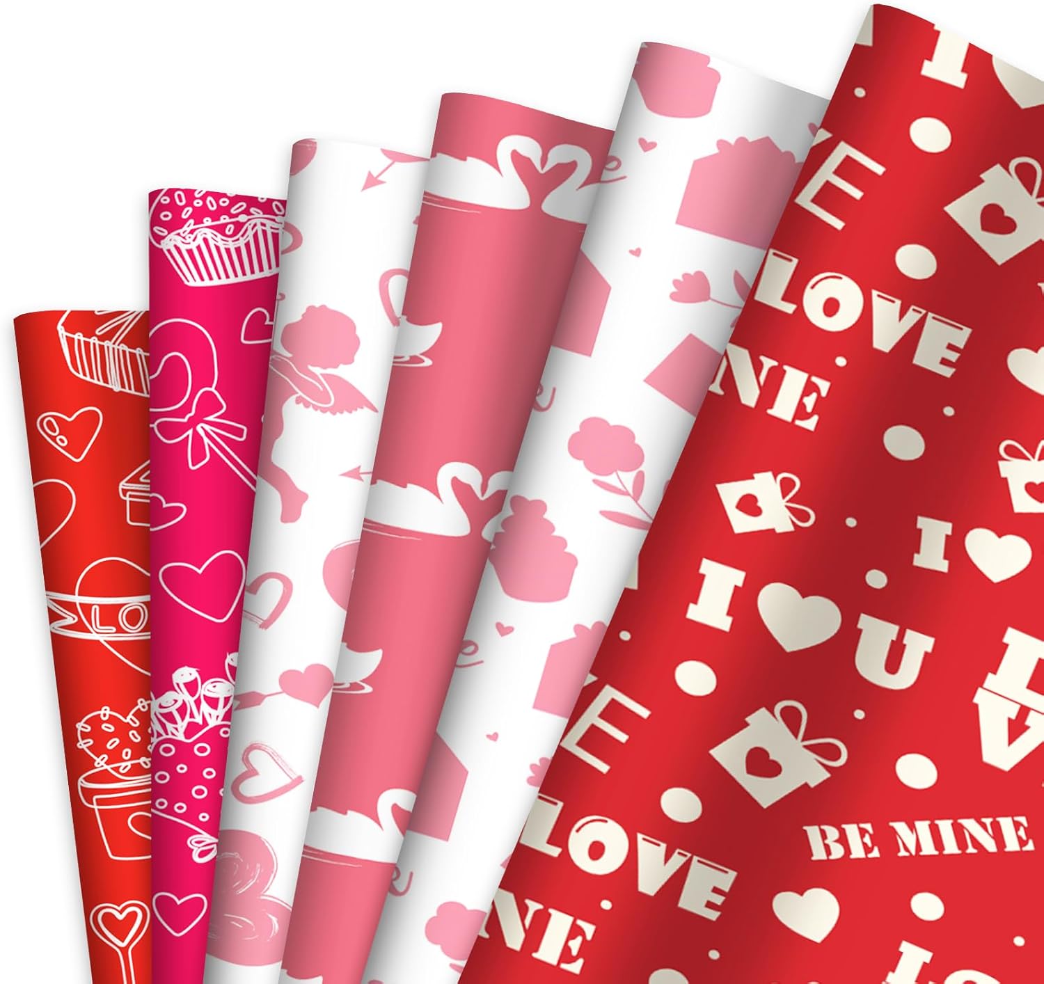 BOXOB 100 Sheets Valentine Tissue Paper 6 Designs 177x138 Inch