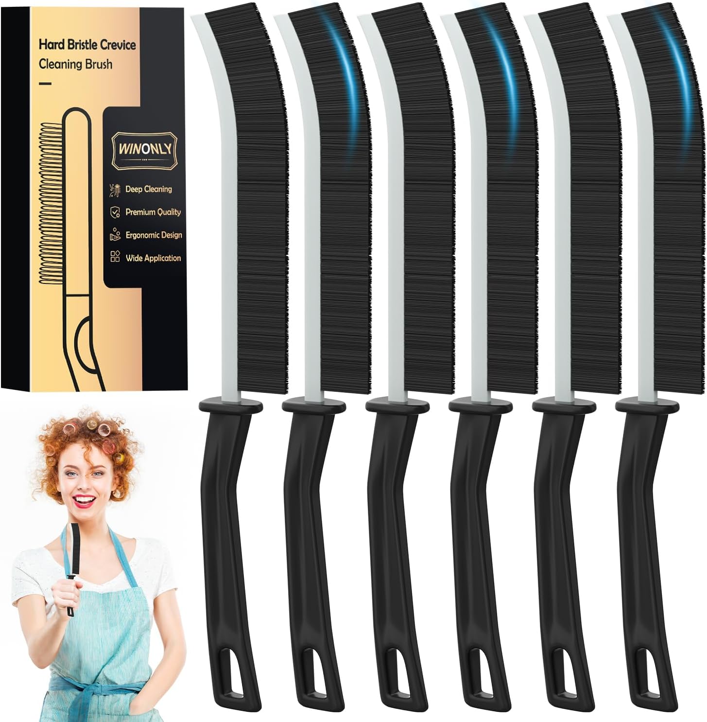 WINONLY Hard Bristle Crevice Cleaning Brush Set