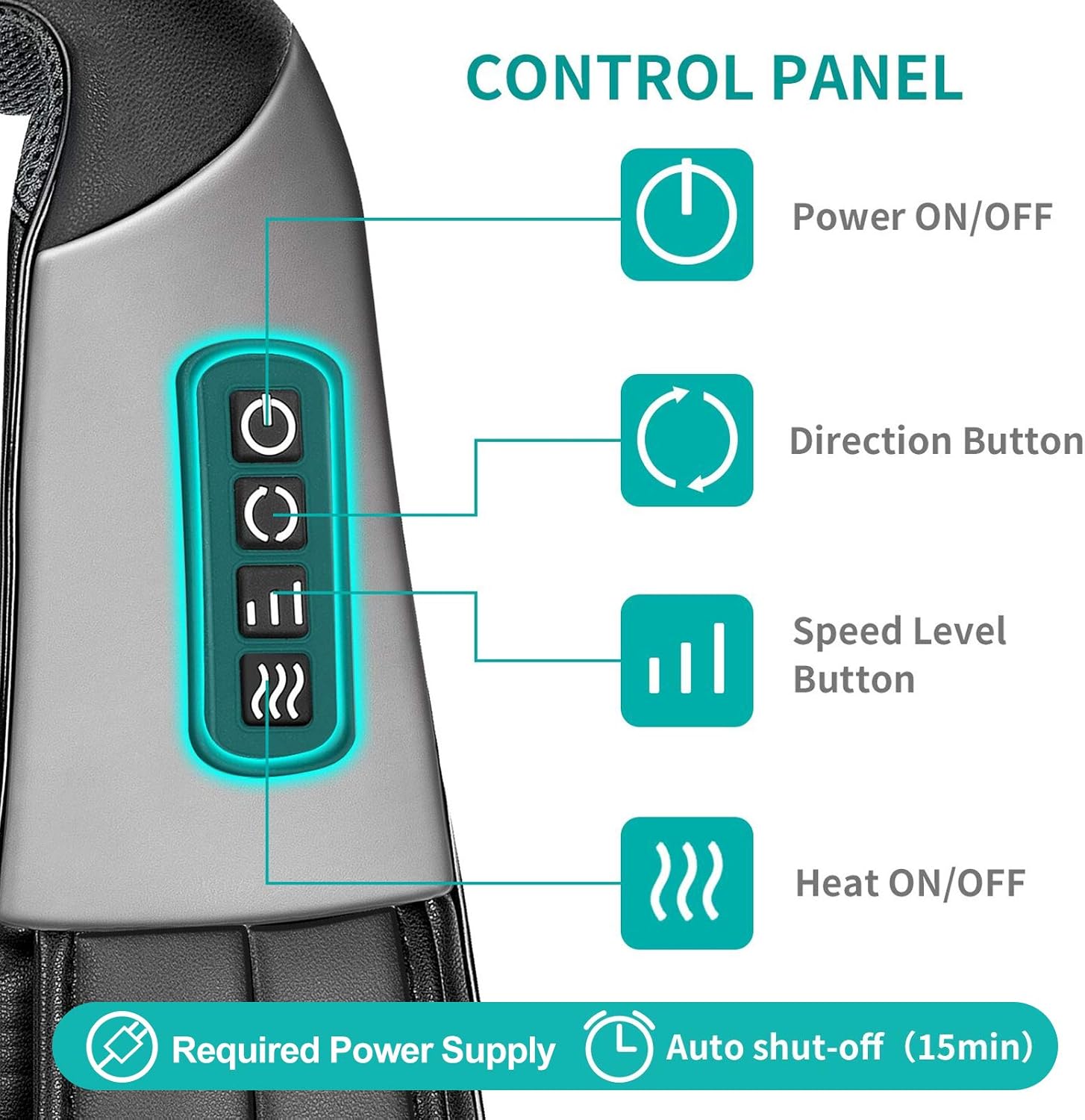 Nekteck Shiatsu Neck and Back Massager with Heat 1