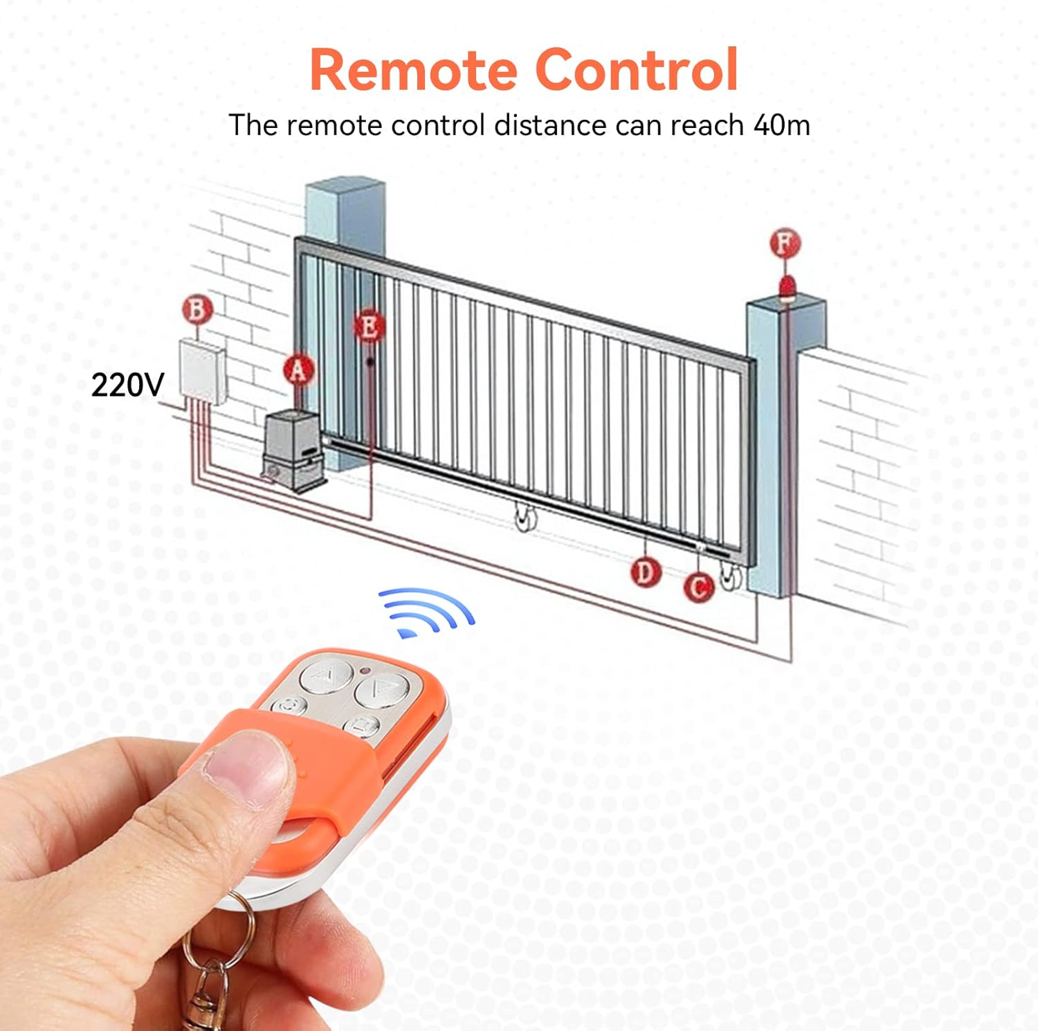 Automatic Door Remote Control HCS301 43392MHz 4 Orange