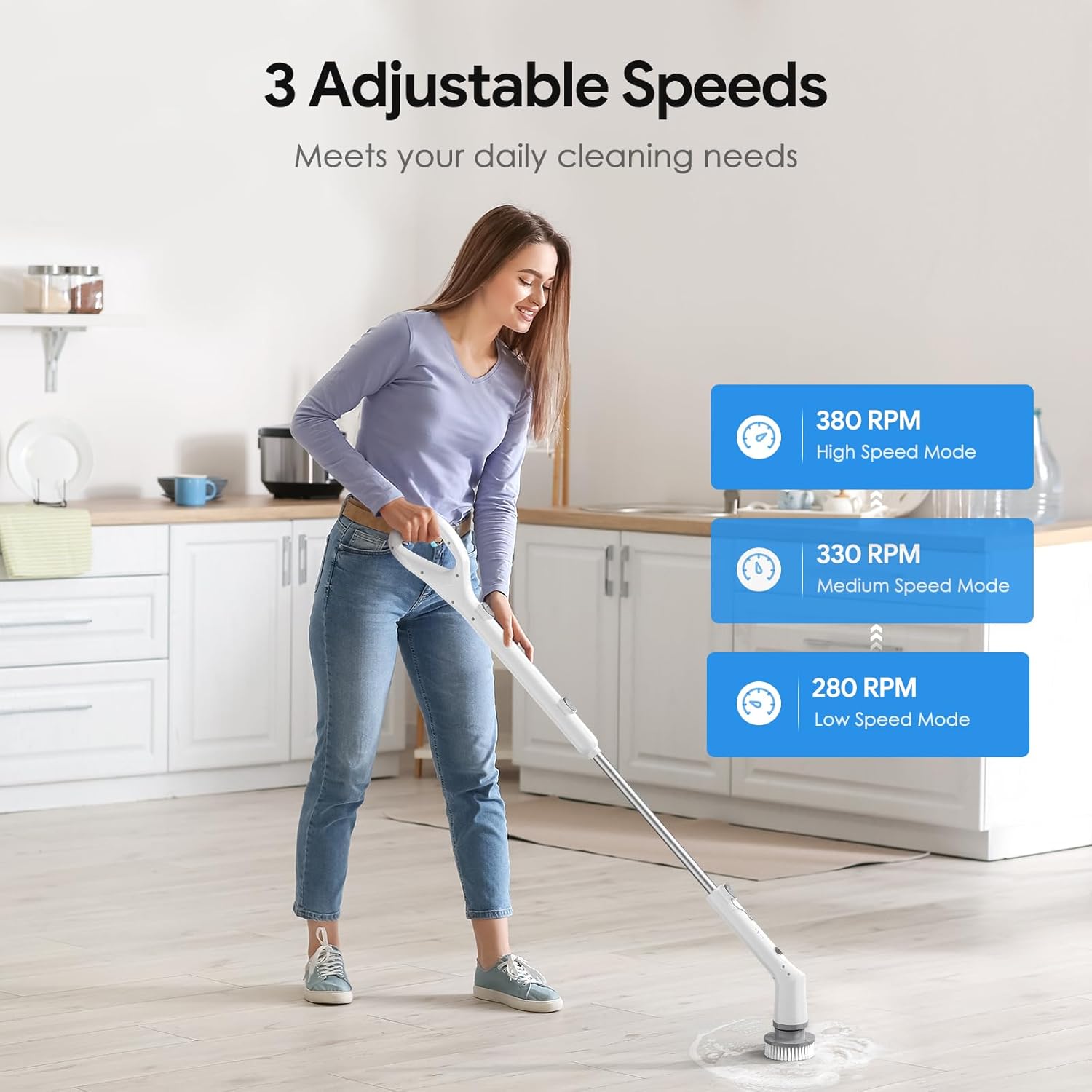Sorpci Electric Spin Scrubber with 7 Brush Heads and 3 Speeds