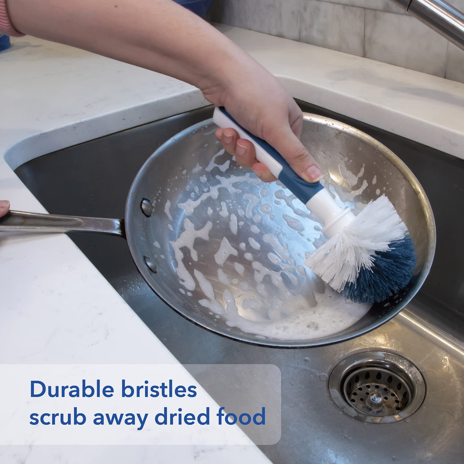 Unger Sink Dish Scrub Brush - Non-Scratch Durable Ergonomic