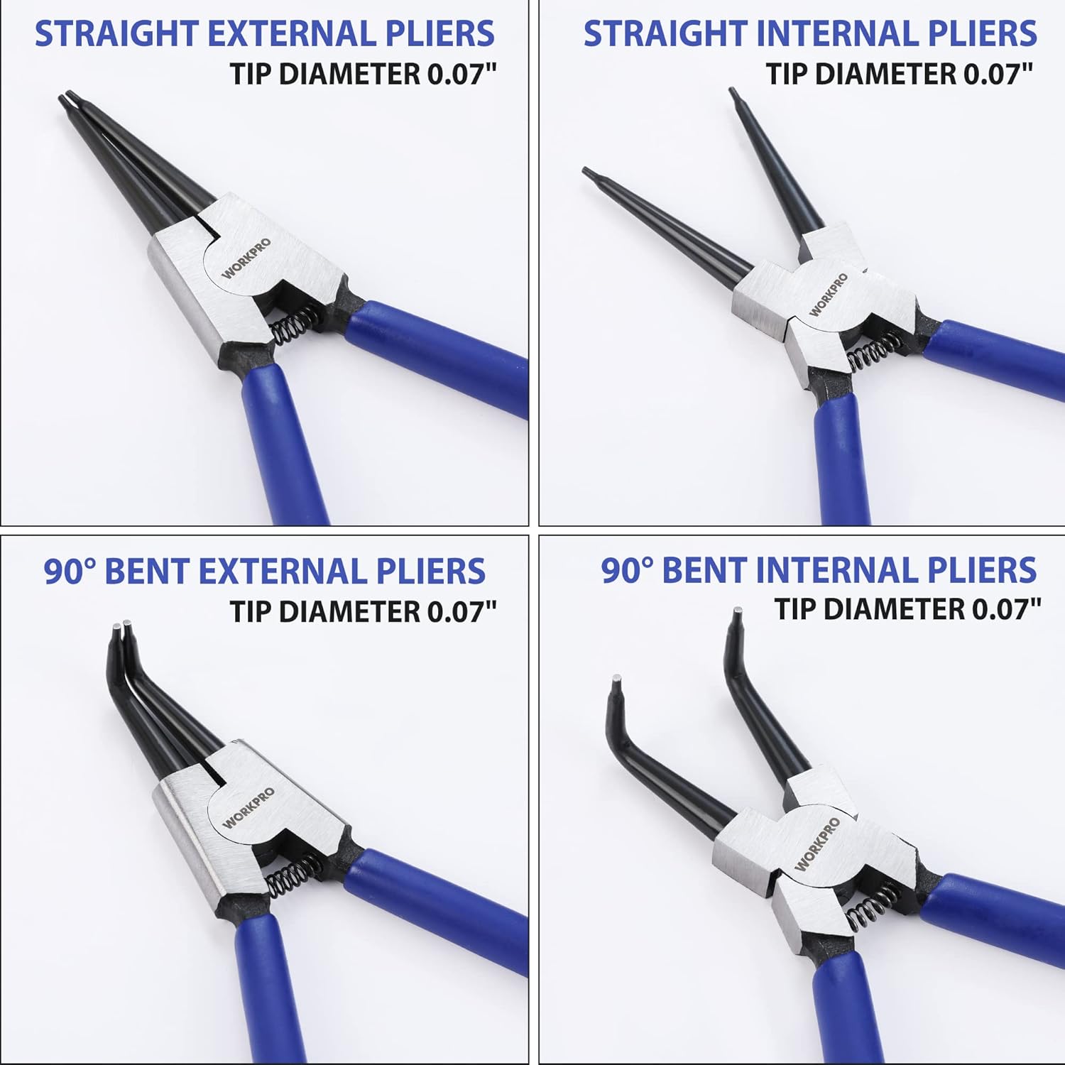 WORKPRO 4-Piece Snap Ring Pliers Set