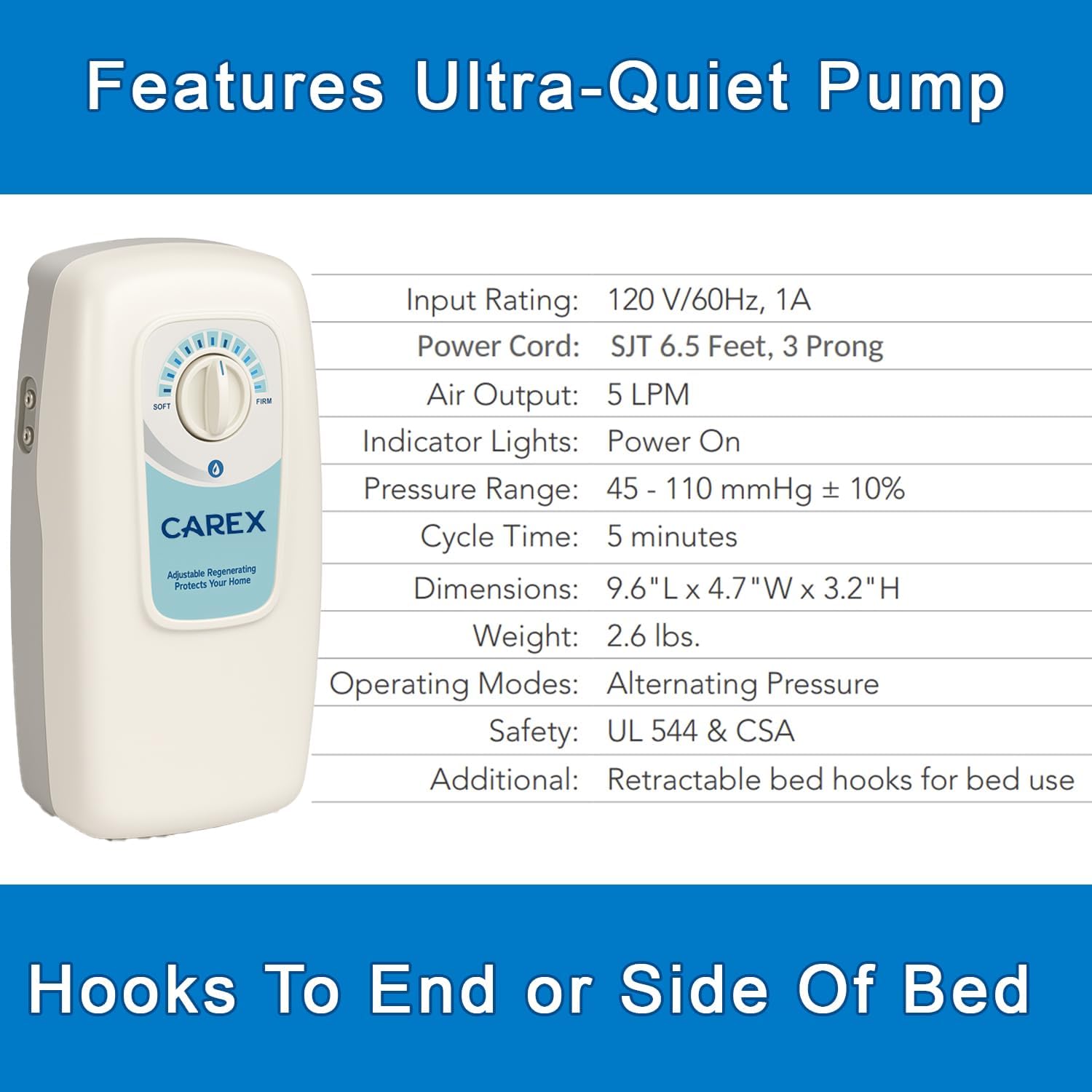 Carex Alternating Air Pressure Mattress Pad with Electric Pump