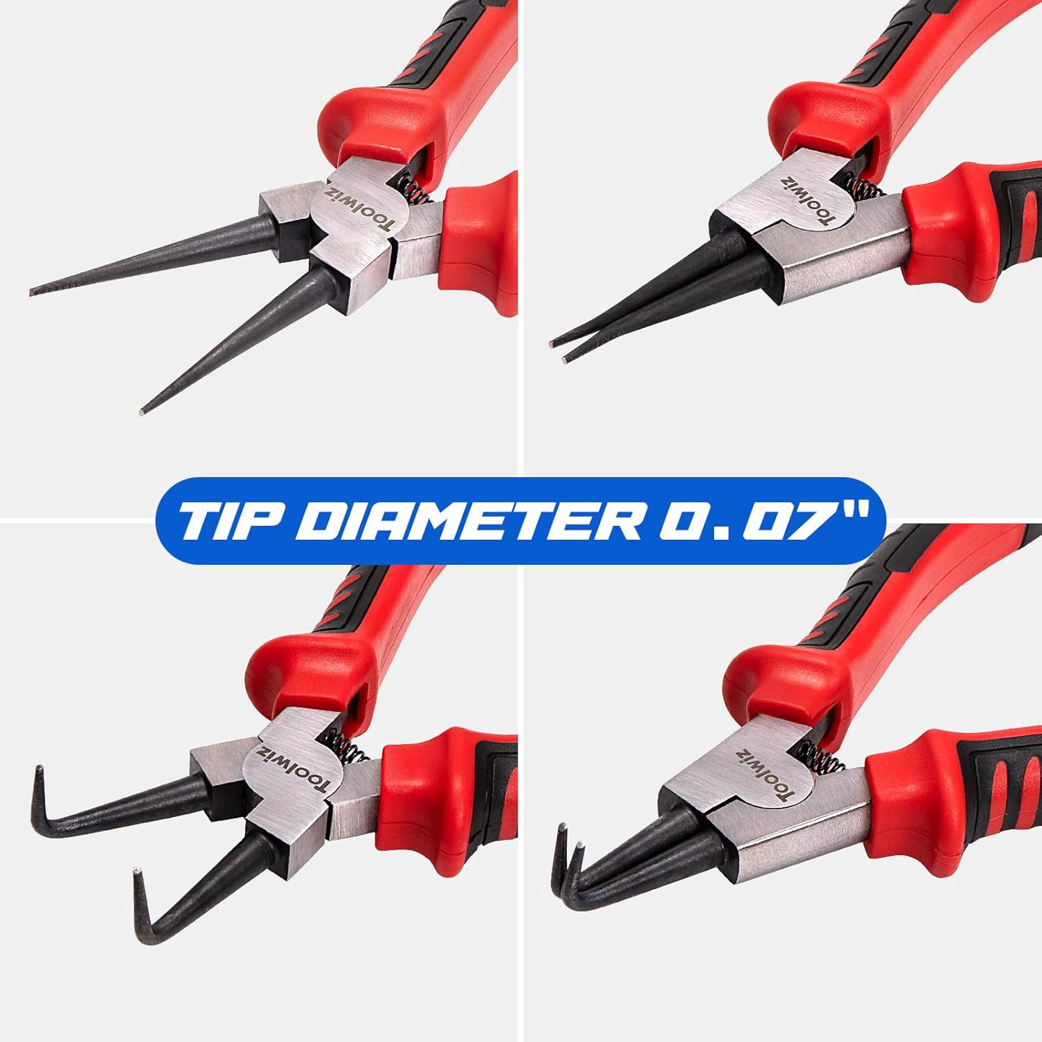 Toolwiz 4 Pcs Heavy Duty Snap Ring Pliers Set
