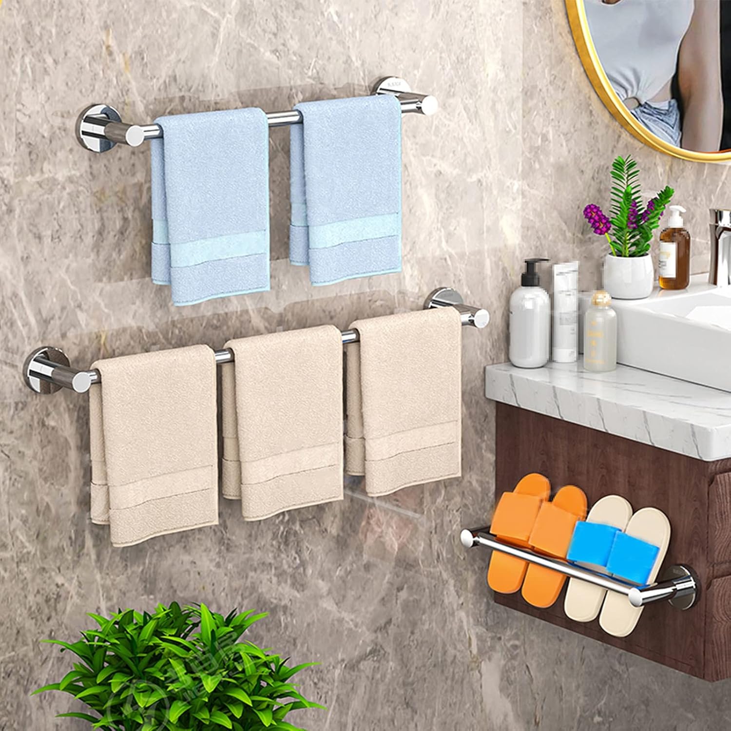 Stainless Steel Towel Bar Rail 30cm Polished Silver Modern Design