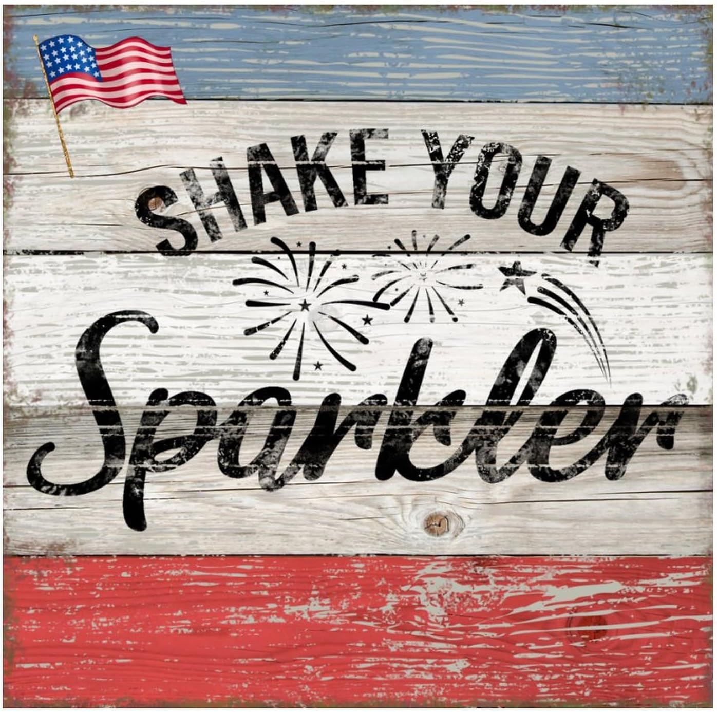 Independence Day Red White Blue Wall Decal 28in
