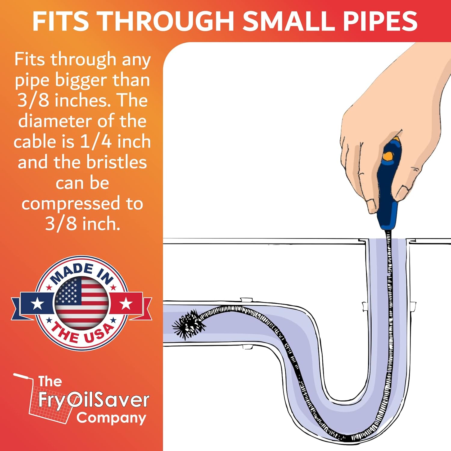 48 Flexible Drain Brush for Sinks AC Lines