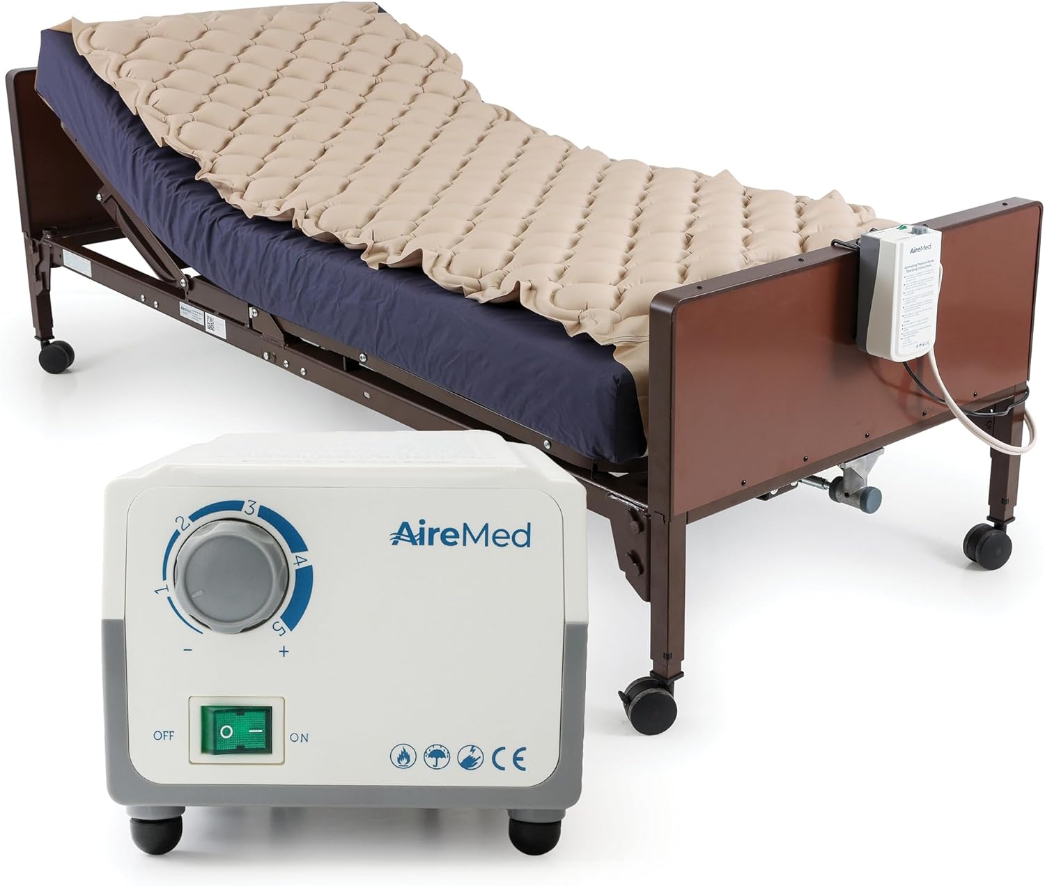 AireMed Alternating Pressure Pump Pad - Quiet Electric - Hospital Twin Size