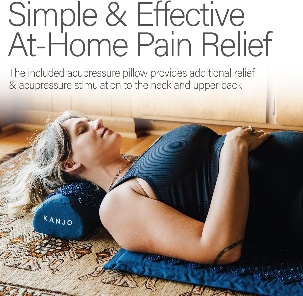 Kanjo Acupressure Mat Pillow Set for Back and Neck Pain Relief