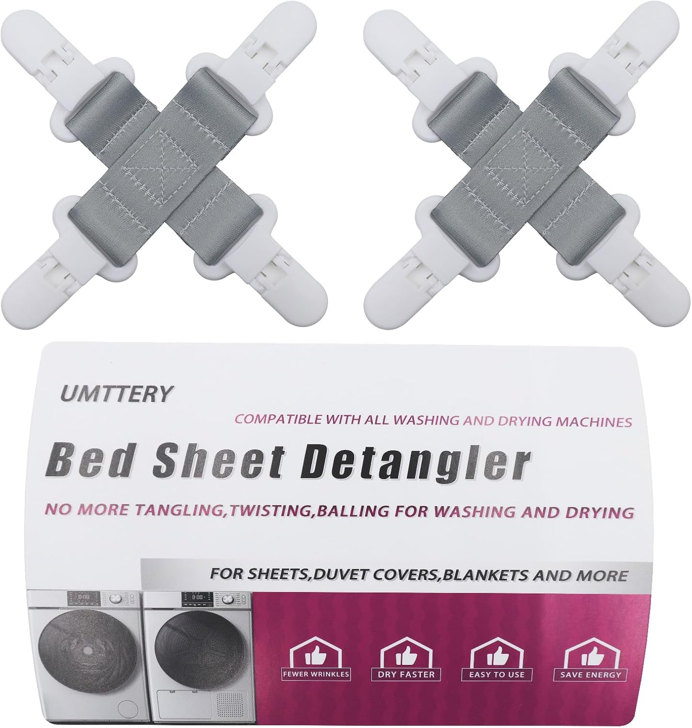 Umttery Bed Sheet Detangler 4 pcs Grey 1