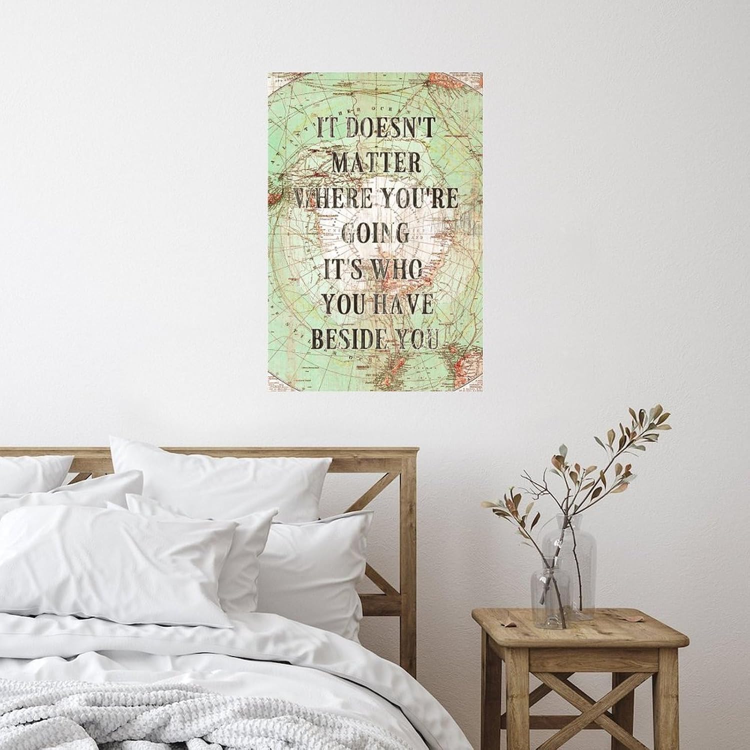 Antique World Map Wall Decal for Home Office 22in