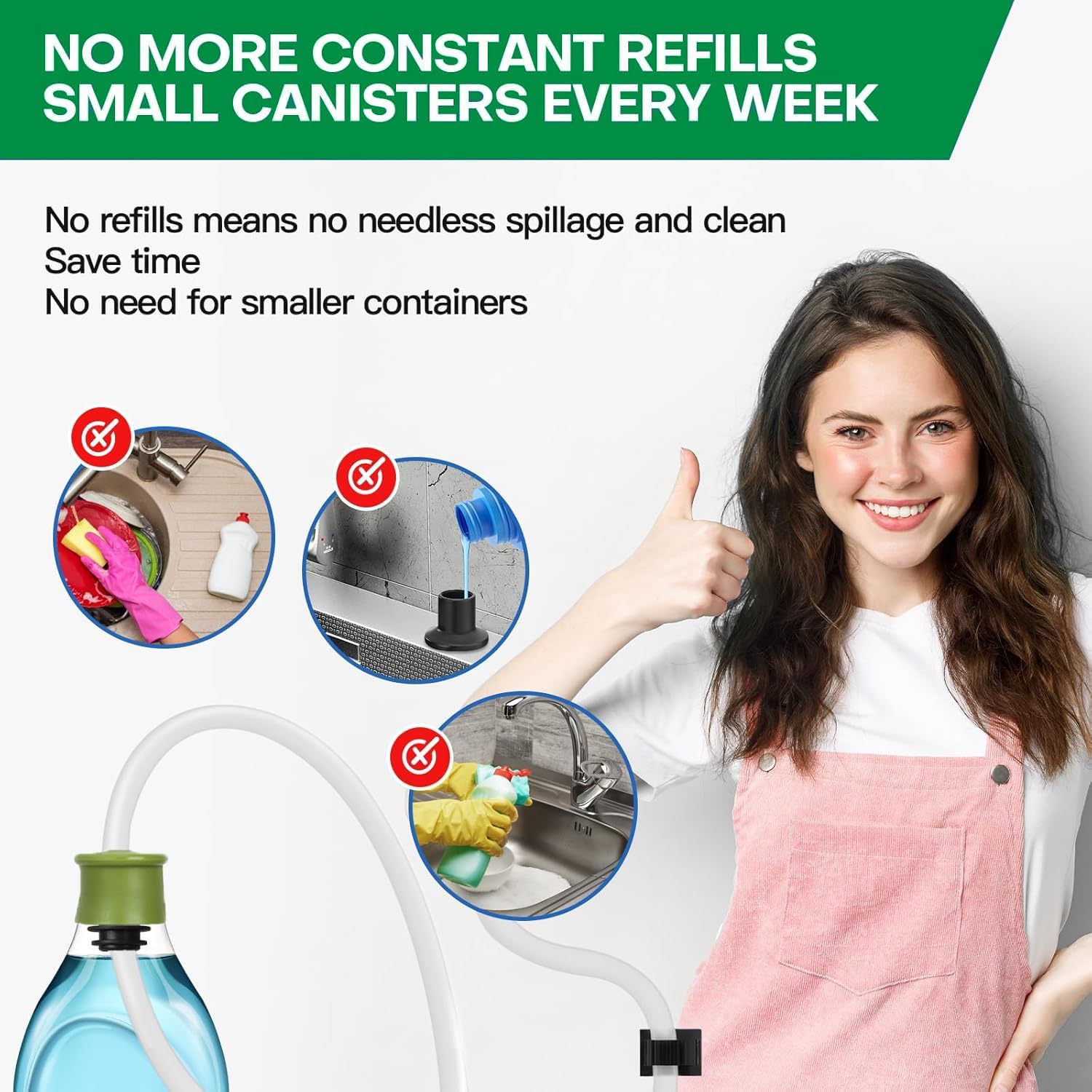 Sink Soap Dispenser 47 Inch Extension Tube Kit with Check Valve