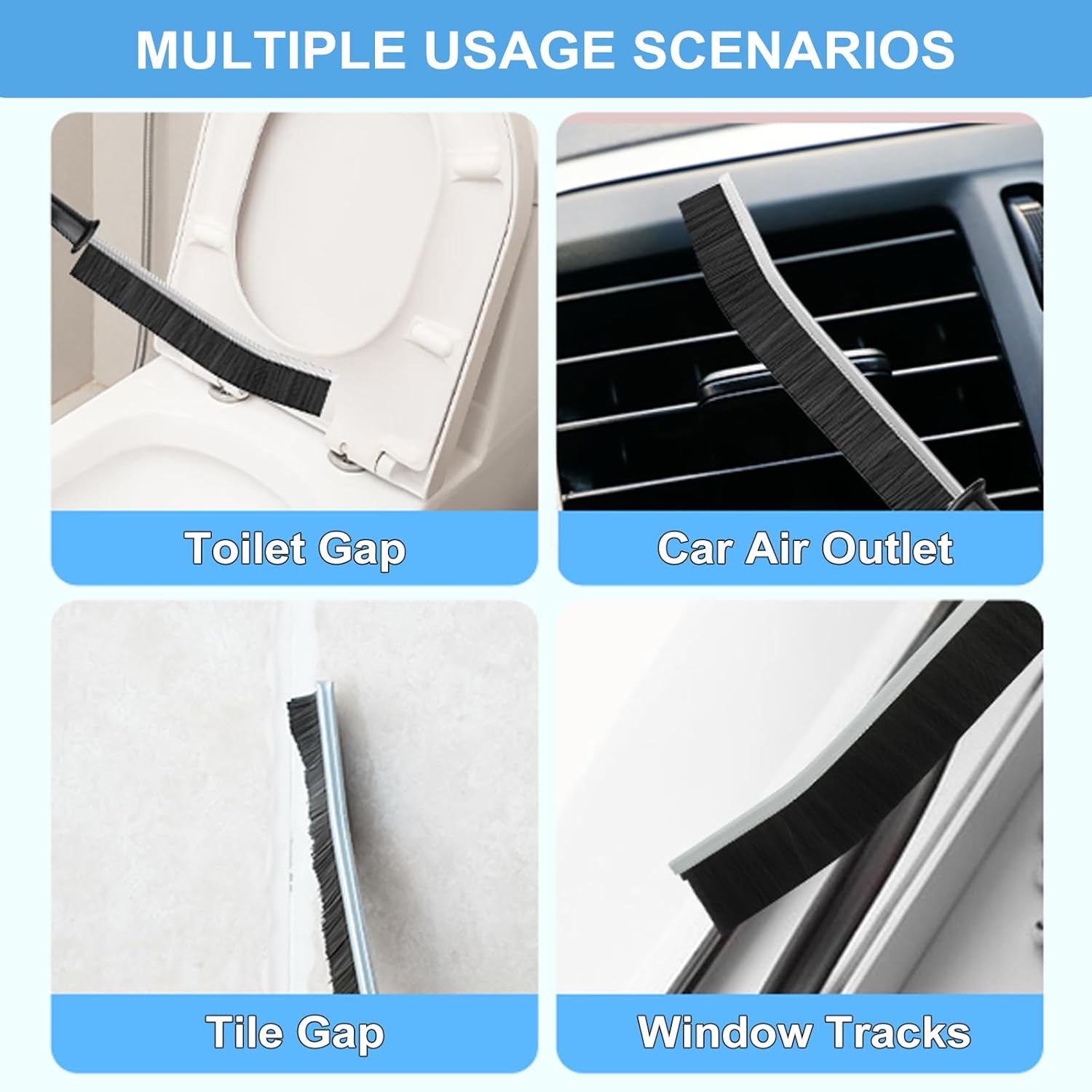 Dfacio 11Pcs Crevice Cleaning Brush Set for Kitchen Bathroom