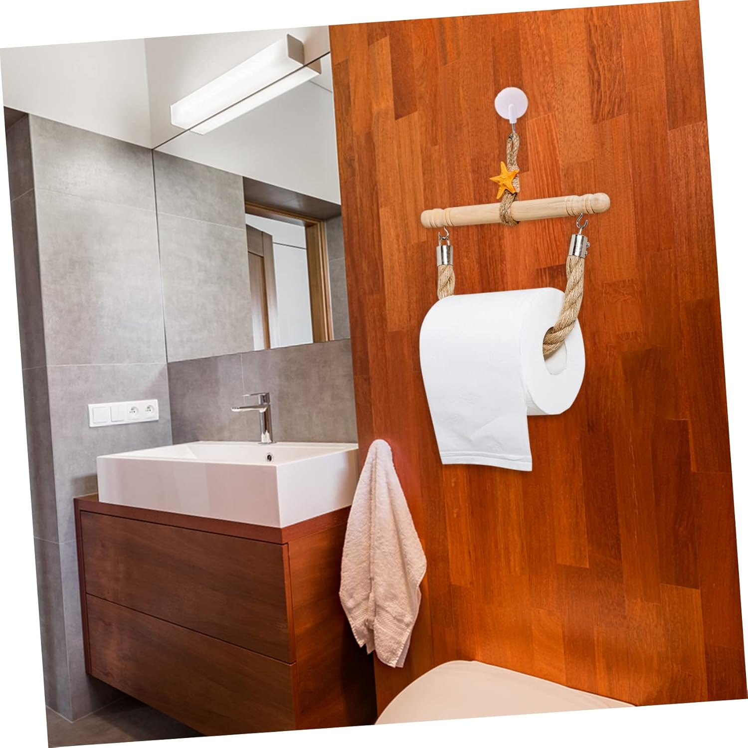 DOITOOL Nautical Themed Toilet Paper Holder Wall Mount