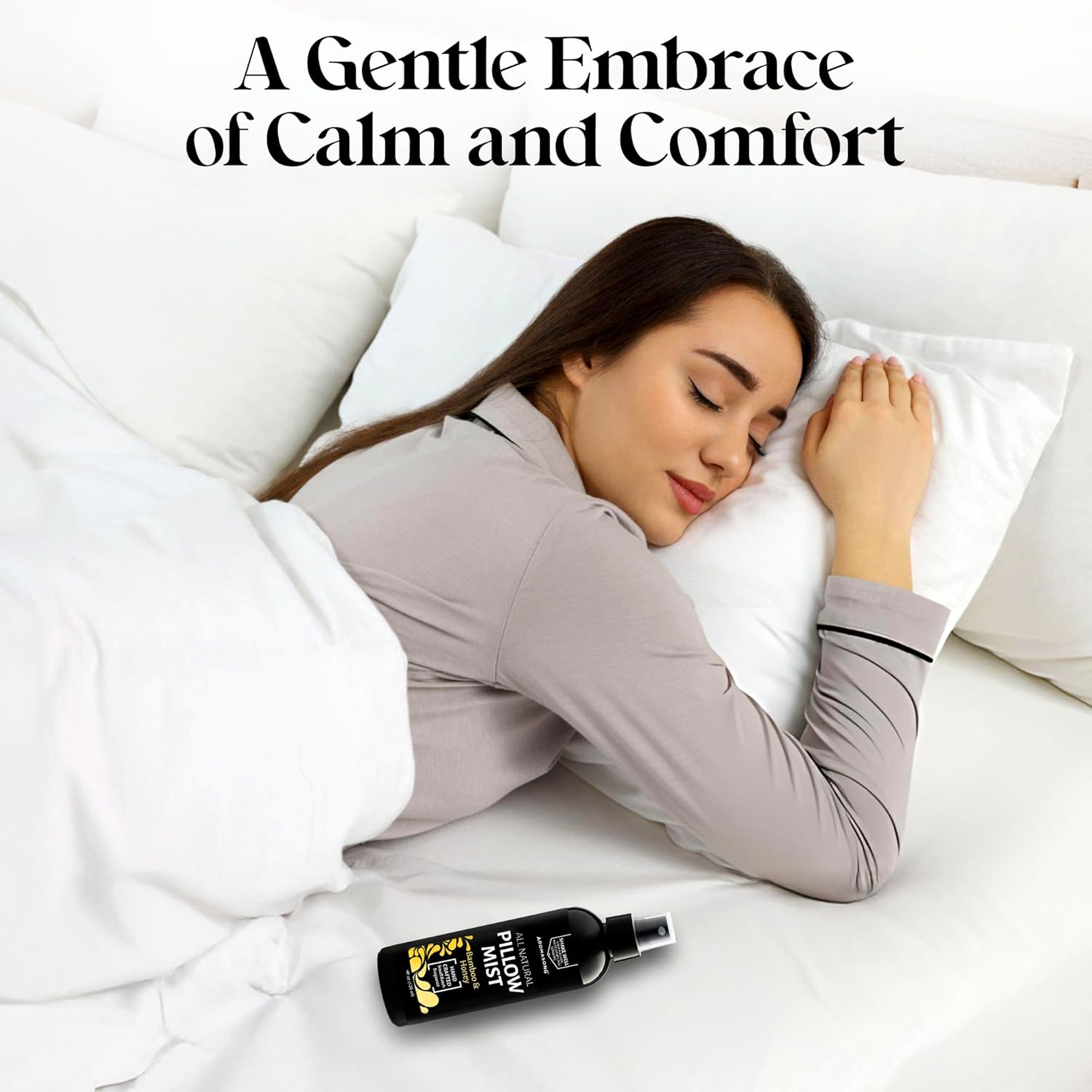 Aromasong Bamboo Honey Pillow Mist - Natural Sleep Spray for Deep Restful Slumber