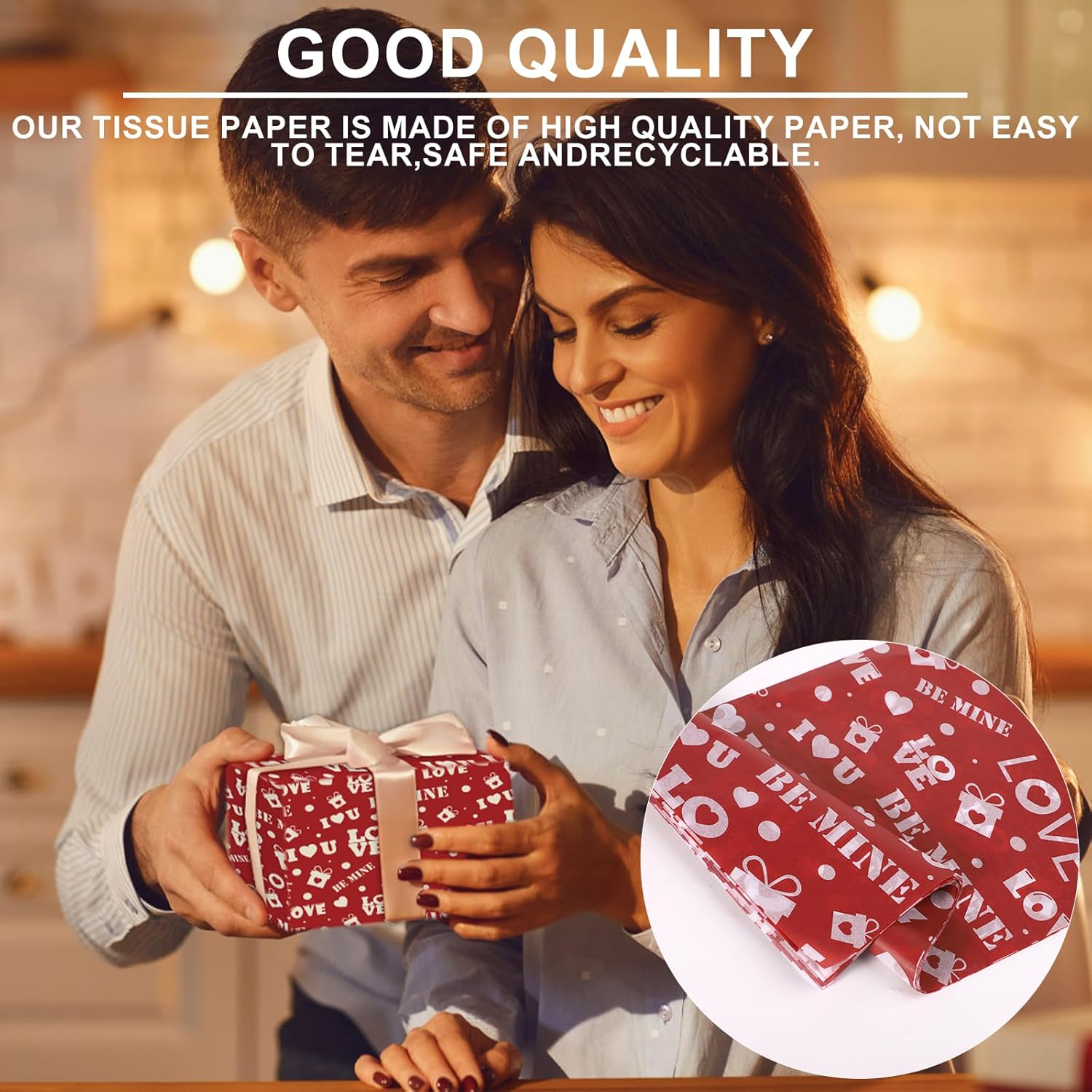 BOXOB 100 Sheets Valentine Tissue Paper 6 Designs 177x138 Inch